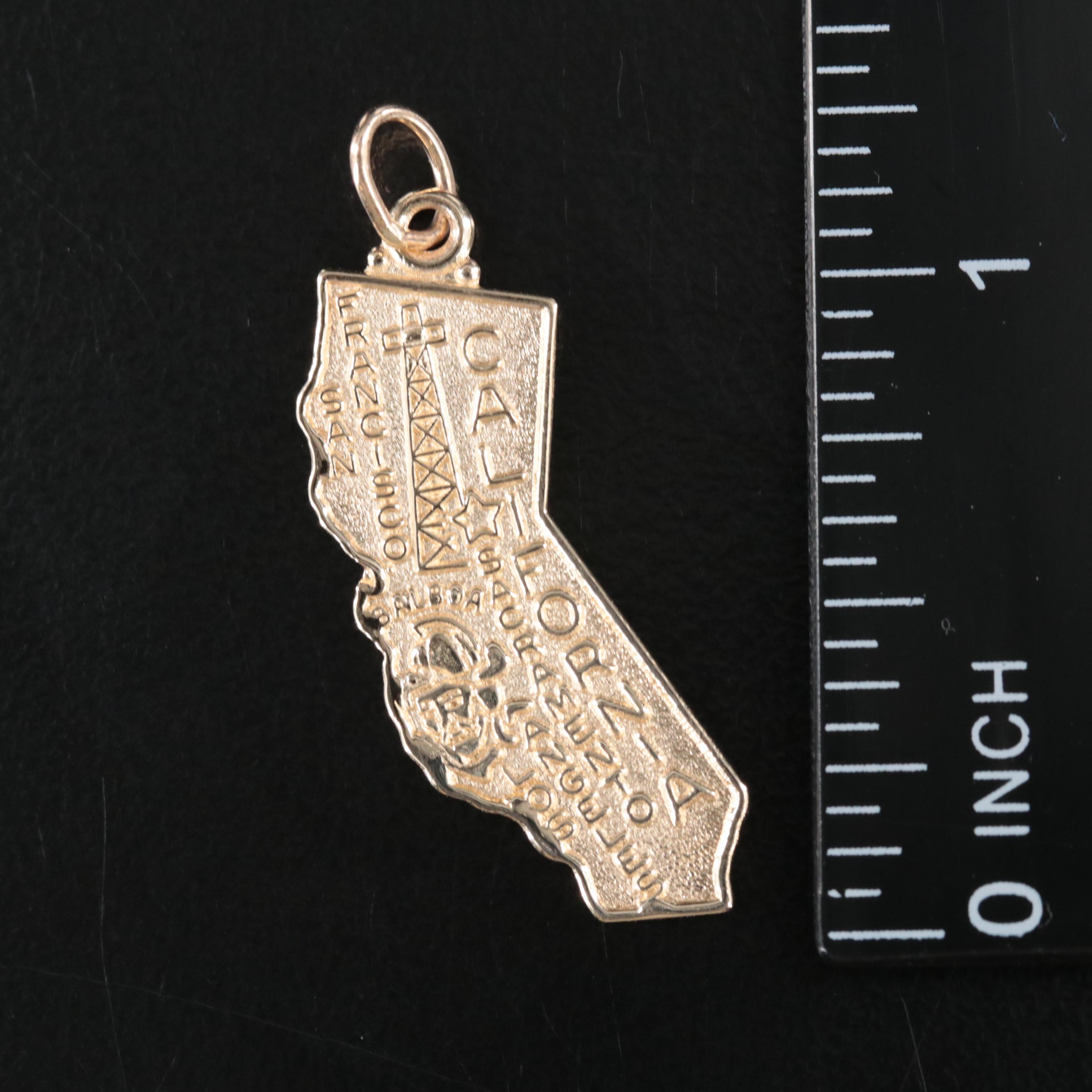 14K California Charm Pendant