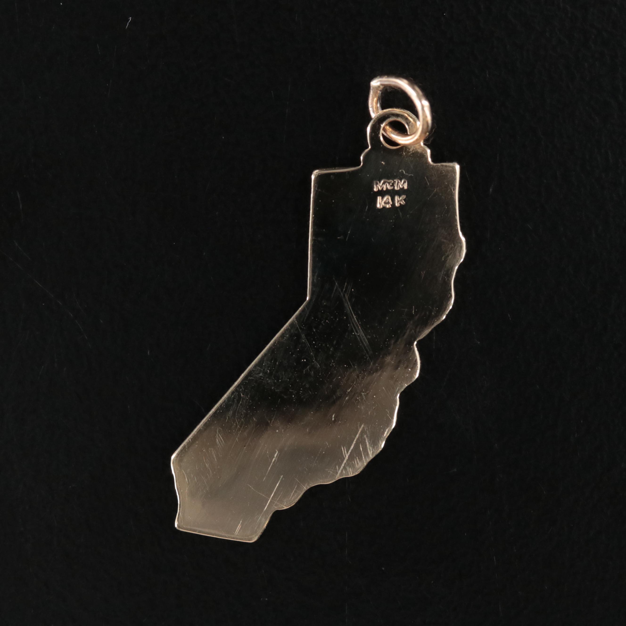 14K California Charm Pendant