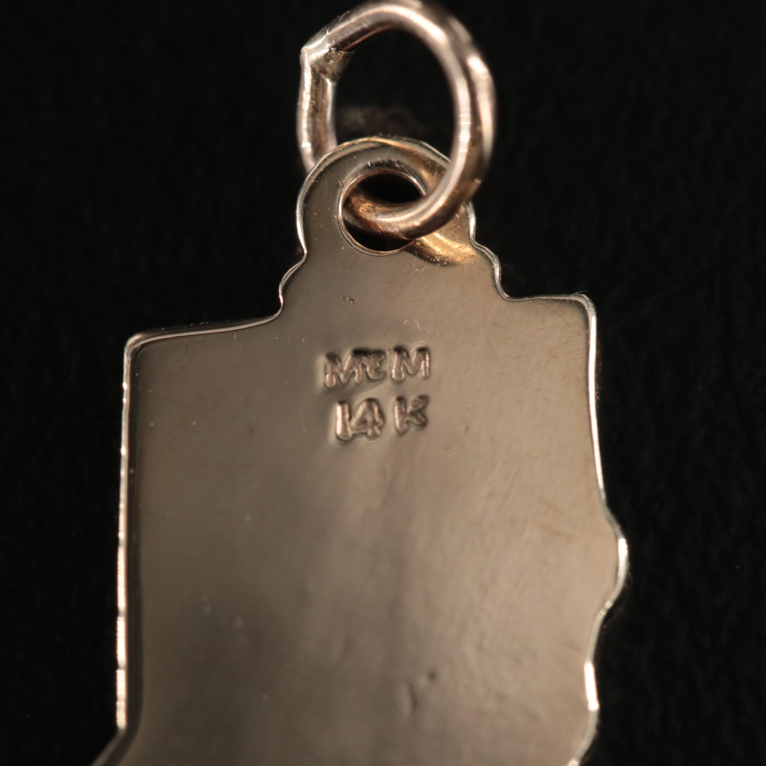 14K California Charm Pendant