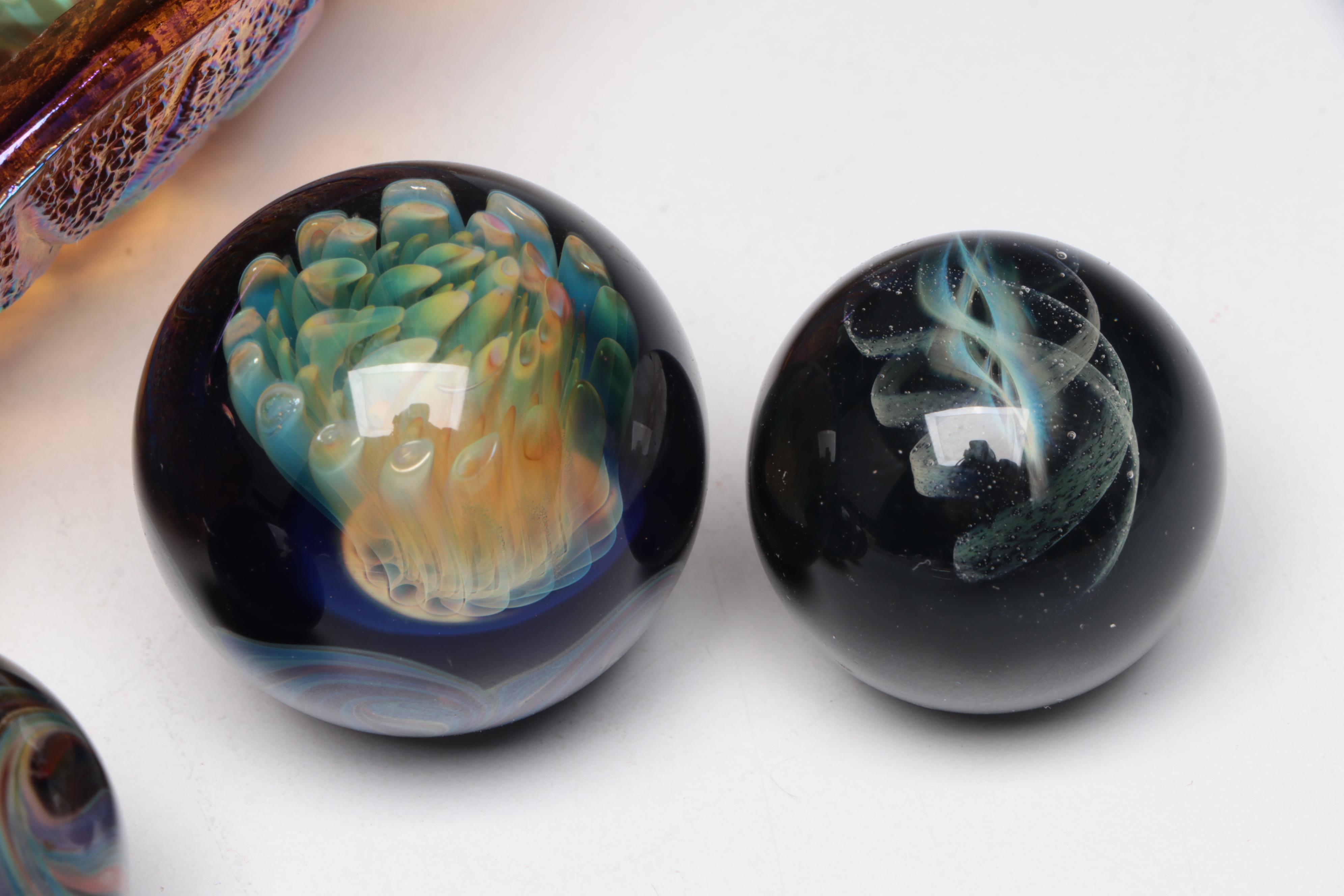 Mad Man Marbles and Other Artist Initialed Dichroic Glass Marbles