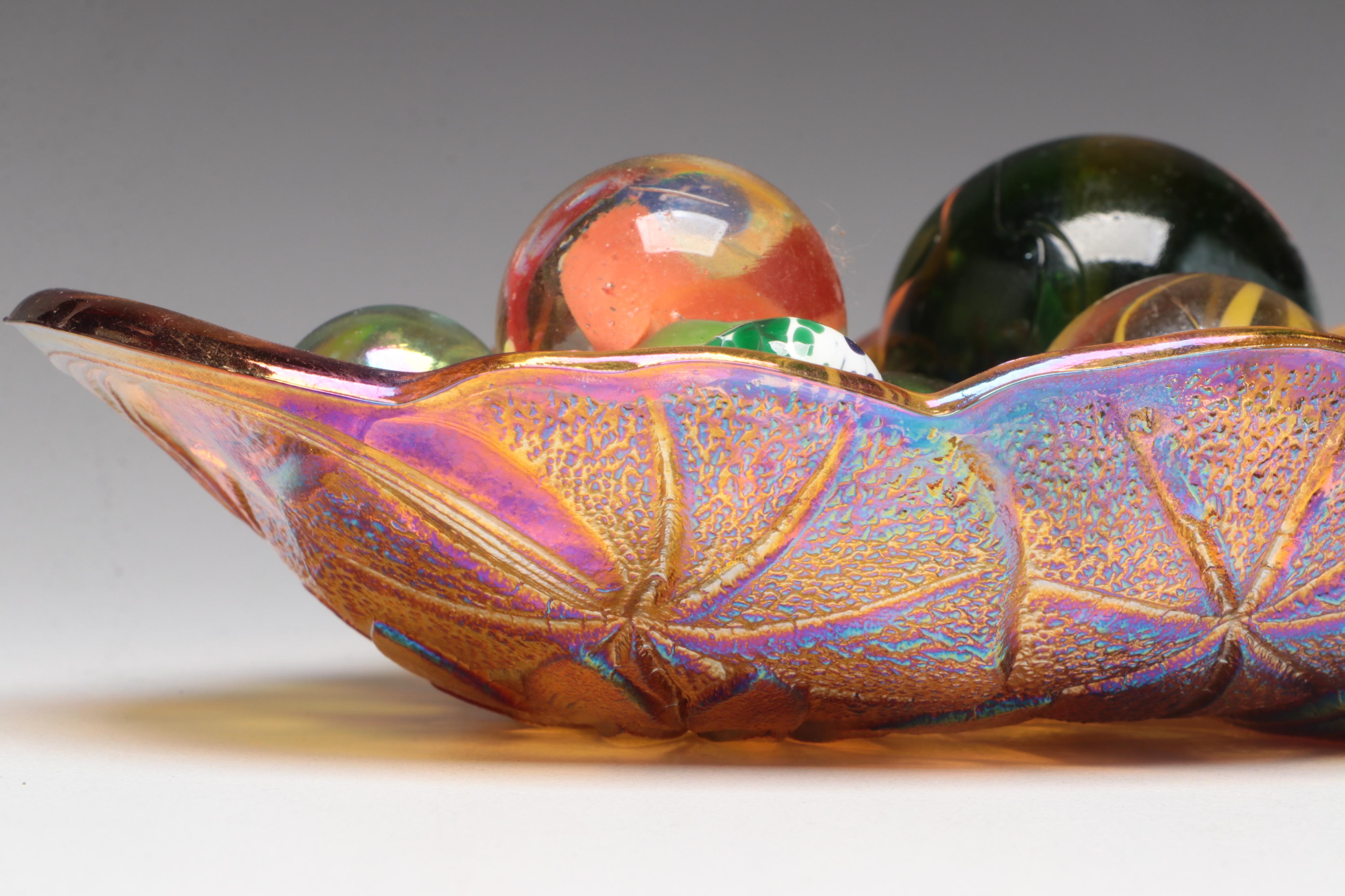 Mad Man Marbles and Other Artist Initialed Dichroic Glass Marbles