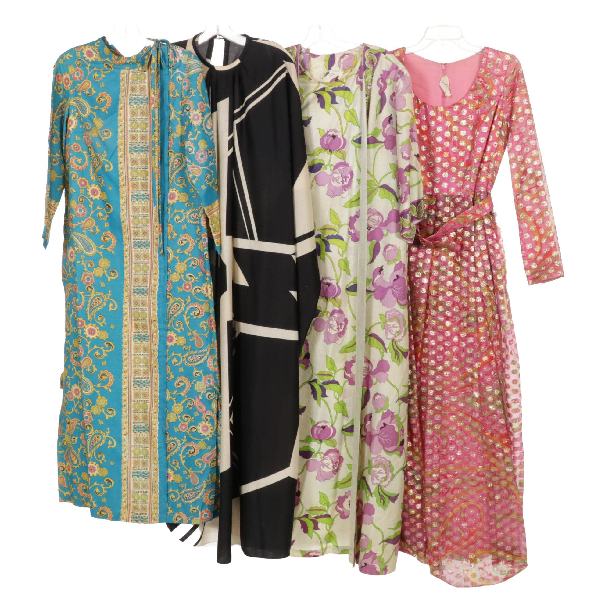 Lord & Taylor Long Sleeve Evening Dress with Three Patterned Caftans