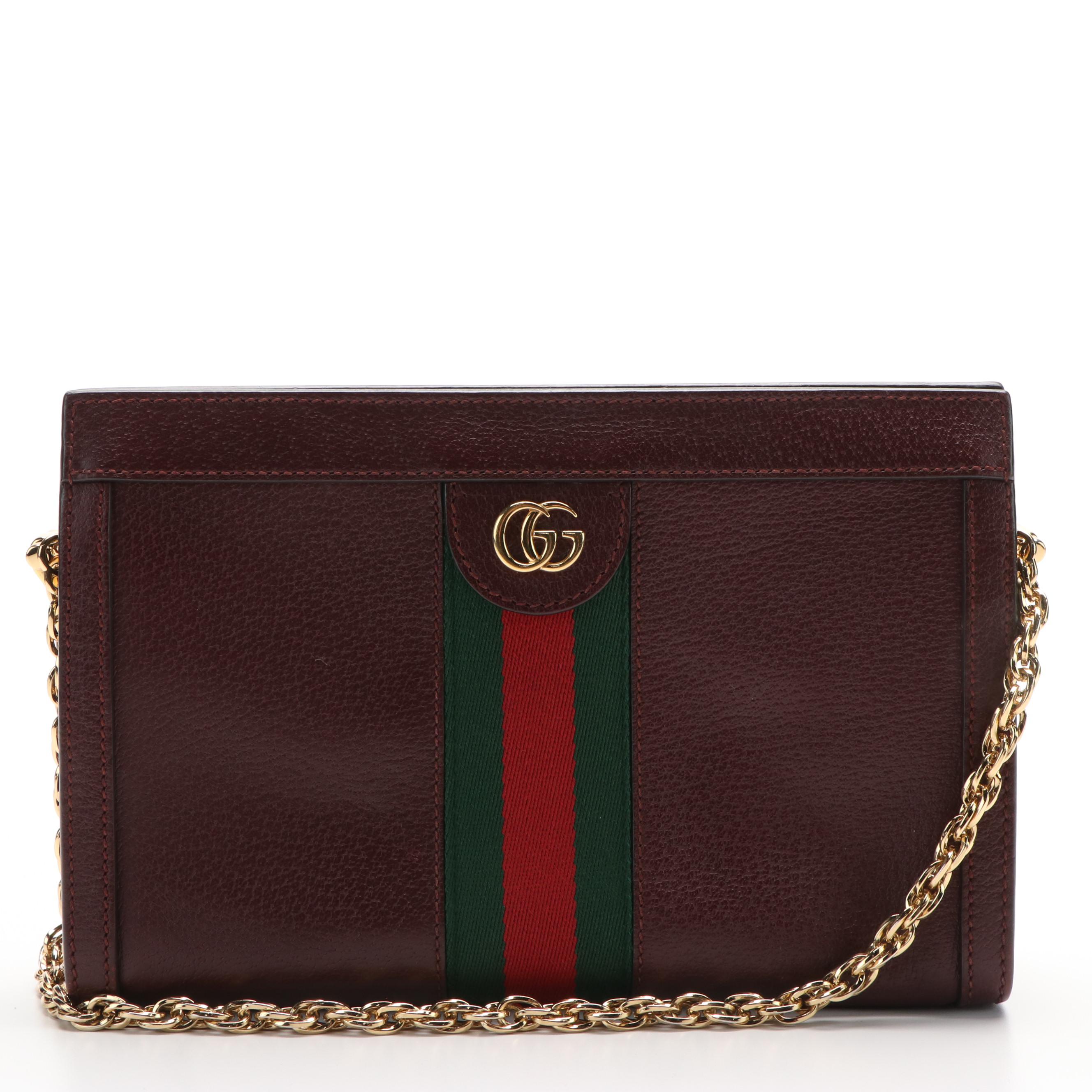Gucci Ophidia Handbag in Burgundy Marmont Leather