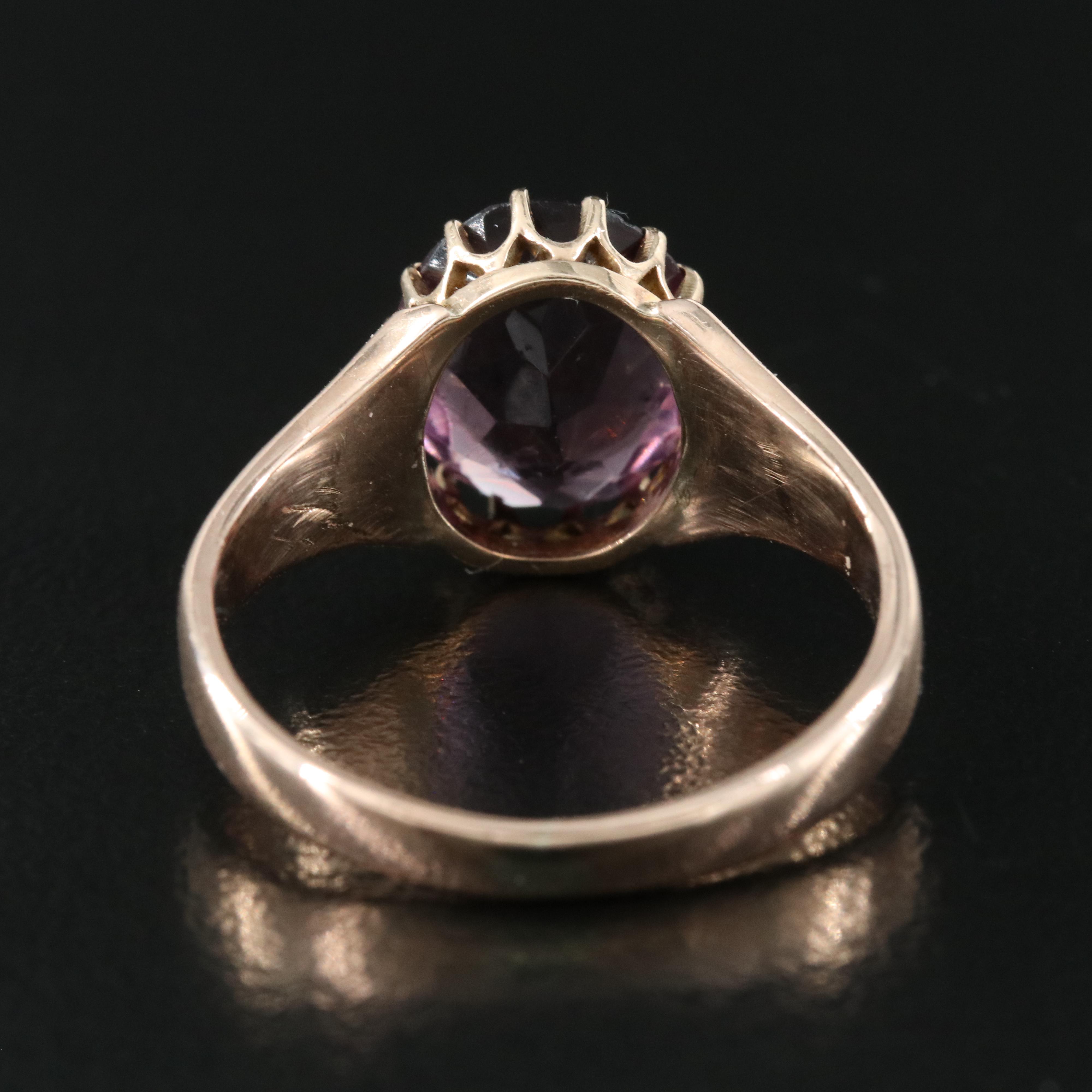 10K Rose Gold Amethyst Ring