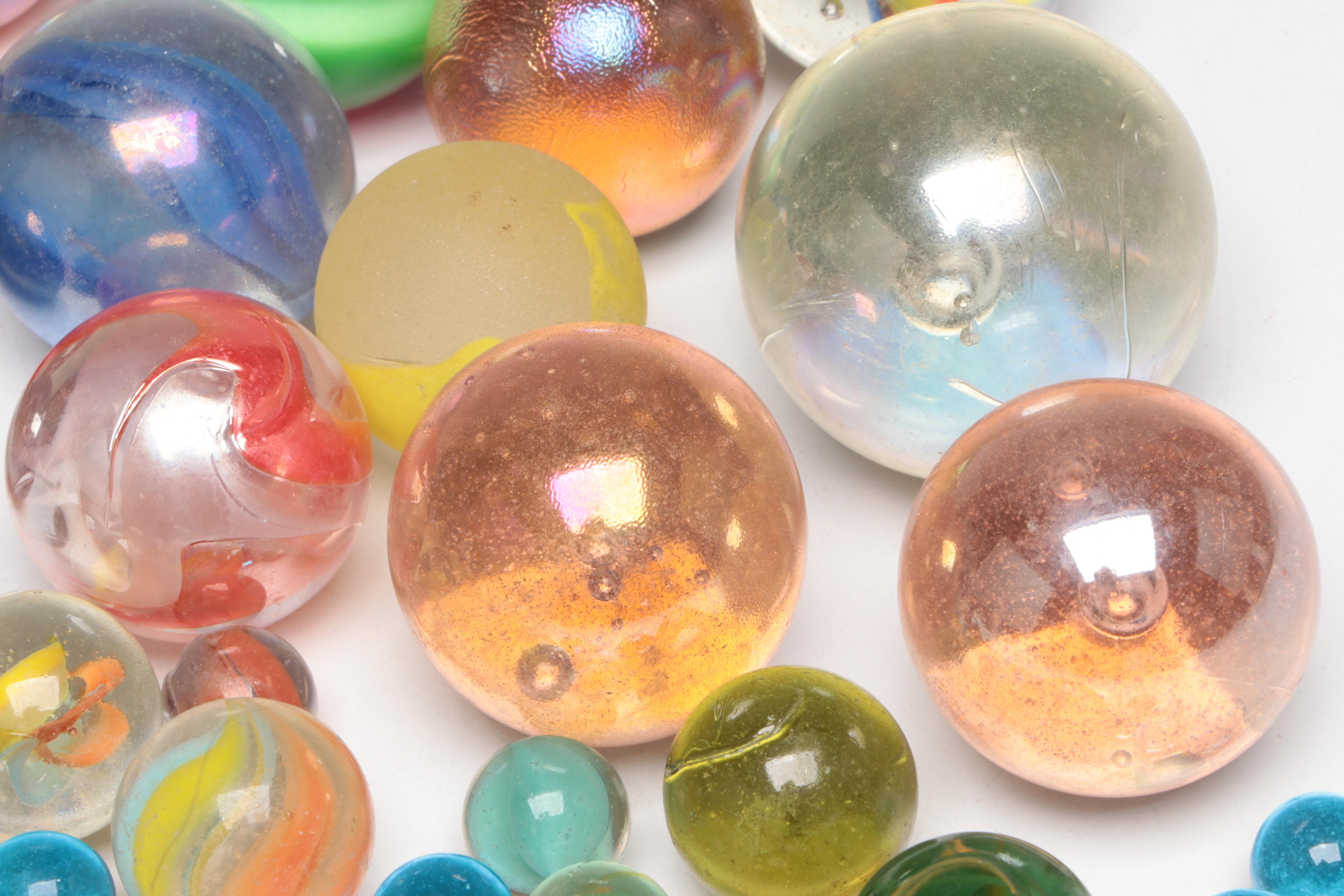 Artist Signed and Other Studio Made Art Glass Marbles