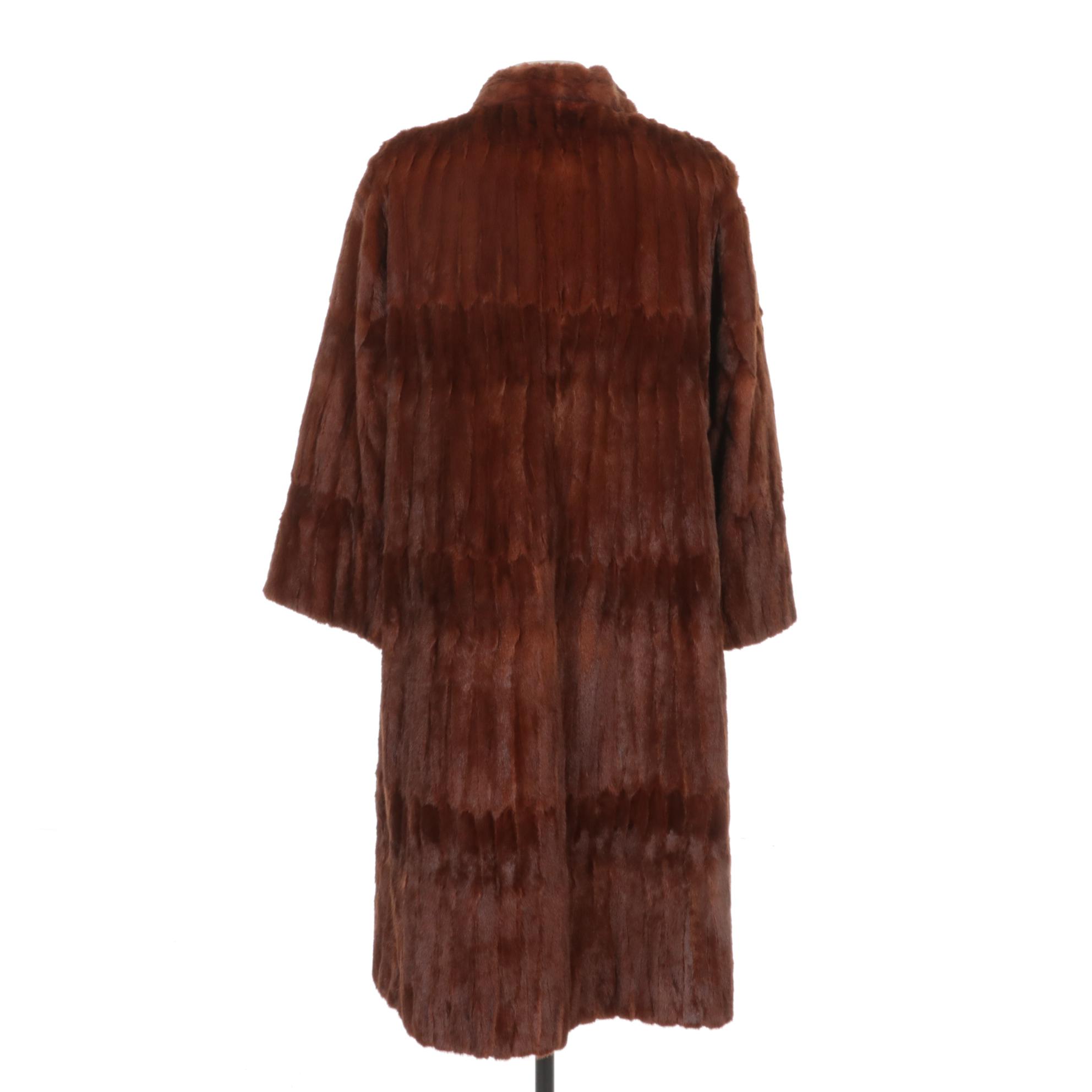 Dyed Mahogany Weasel Fur Coat