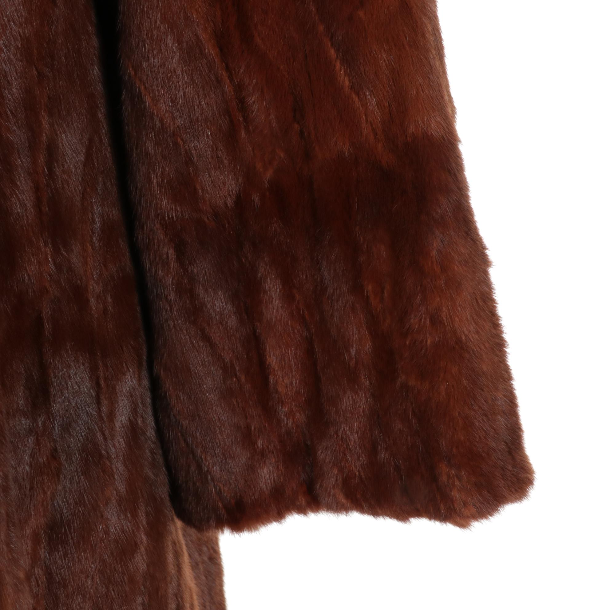 Dyed Mahogany Weasel Fur Coat
