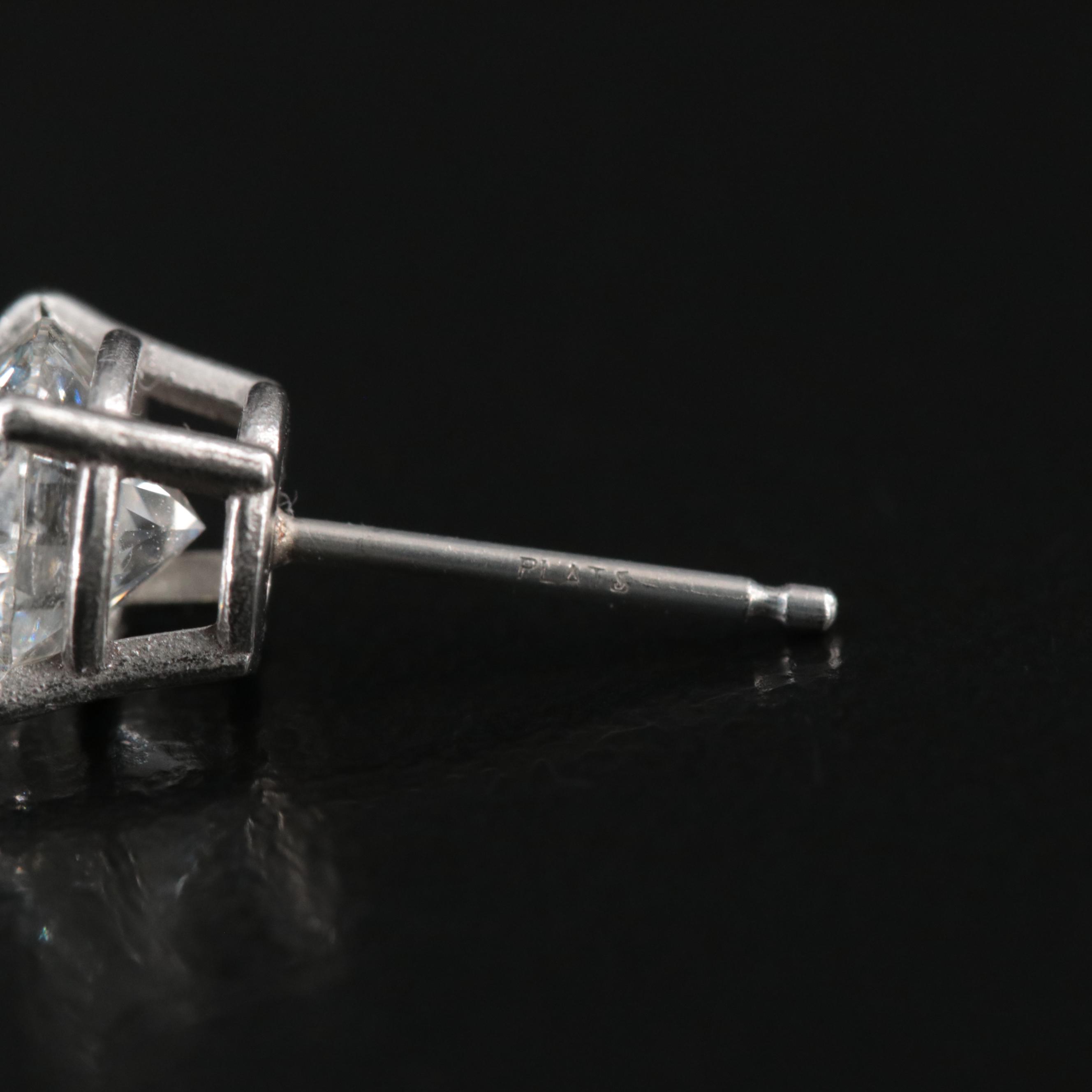 Platinum 2.12 CTW Lab Grown Diamond Stud Earrings with IGI Reports