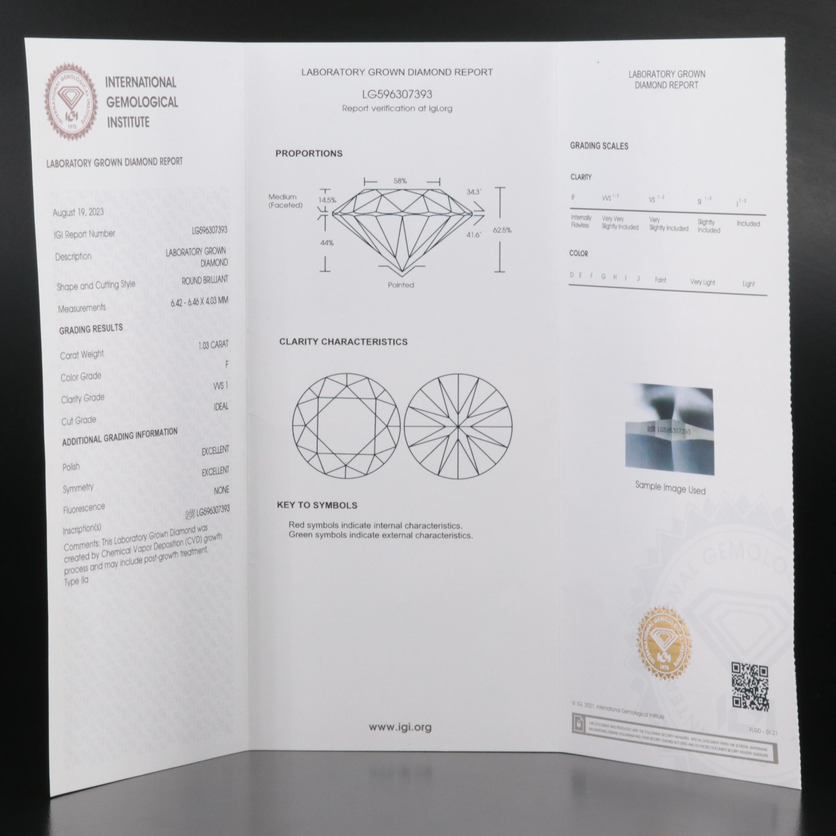 Platinum 2.12 CTW Lab Grown Diamond Stud Earrings with IGI Reports