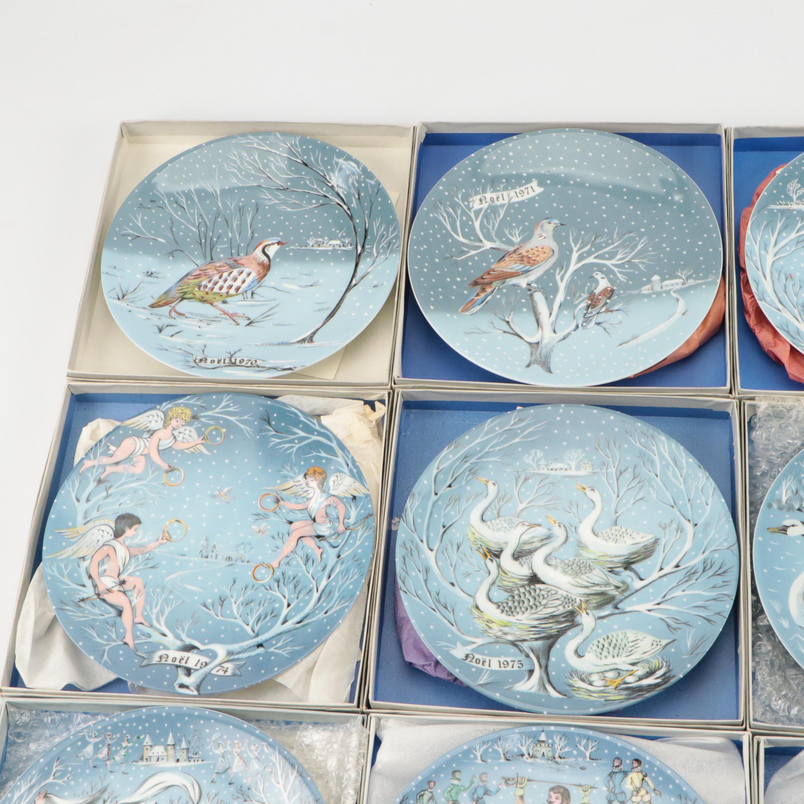 Rémy Hétreau for Haviland "Twelve Days of Christmas" Porcelain Collector Plates