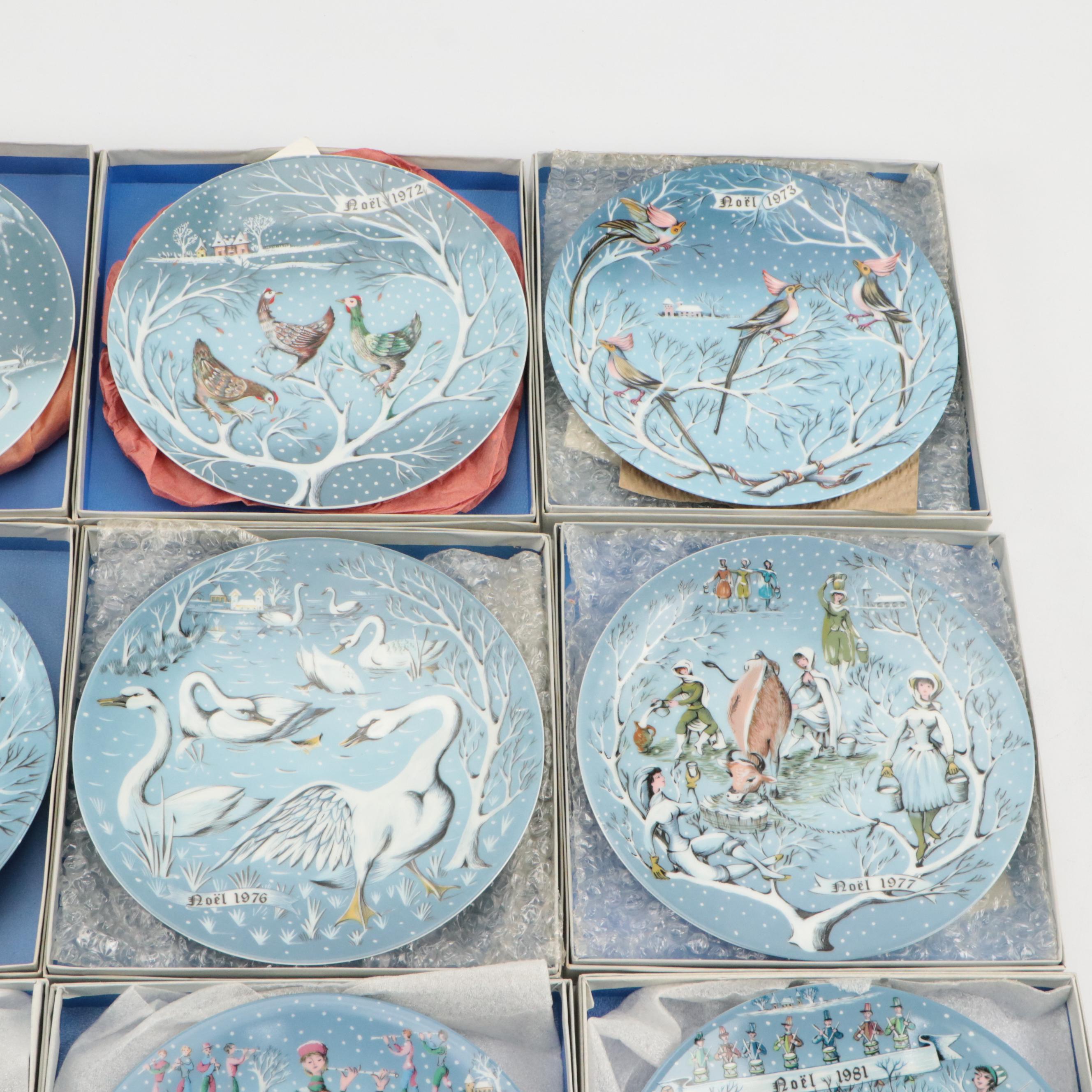 Rémy Hétreau for Haviland "Twelve Days of Christmas" Porcelain Collector Plates