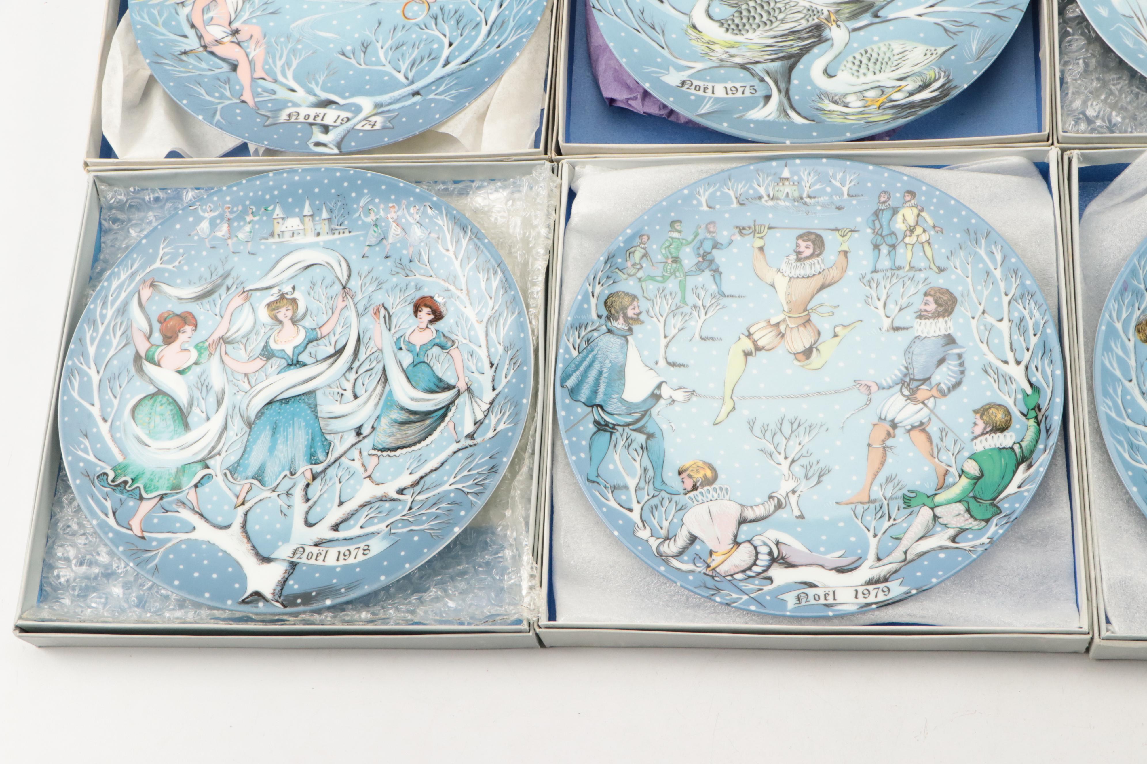 Rémy Hétreau for Haviland "Twelve Days of Christmas" Porcelain Collector Plates