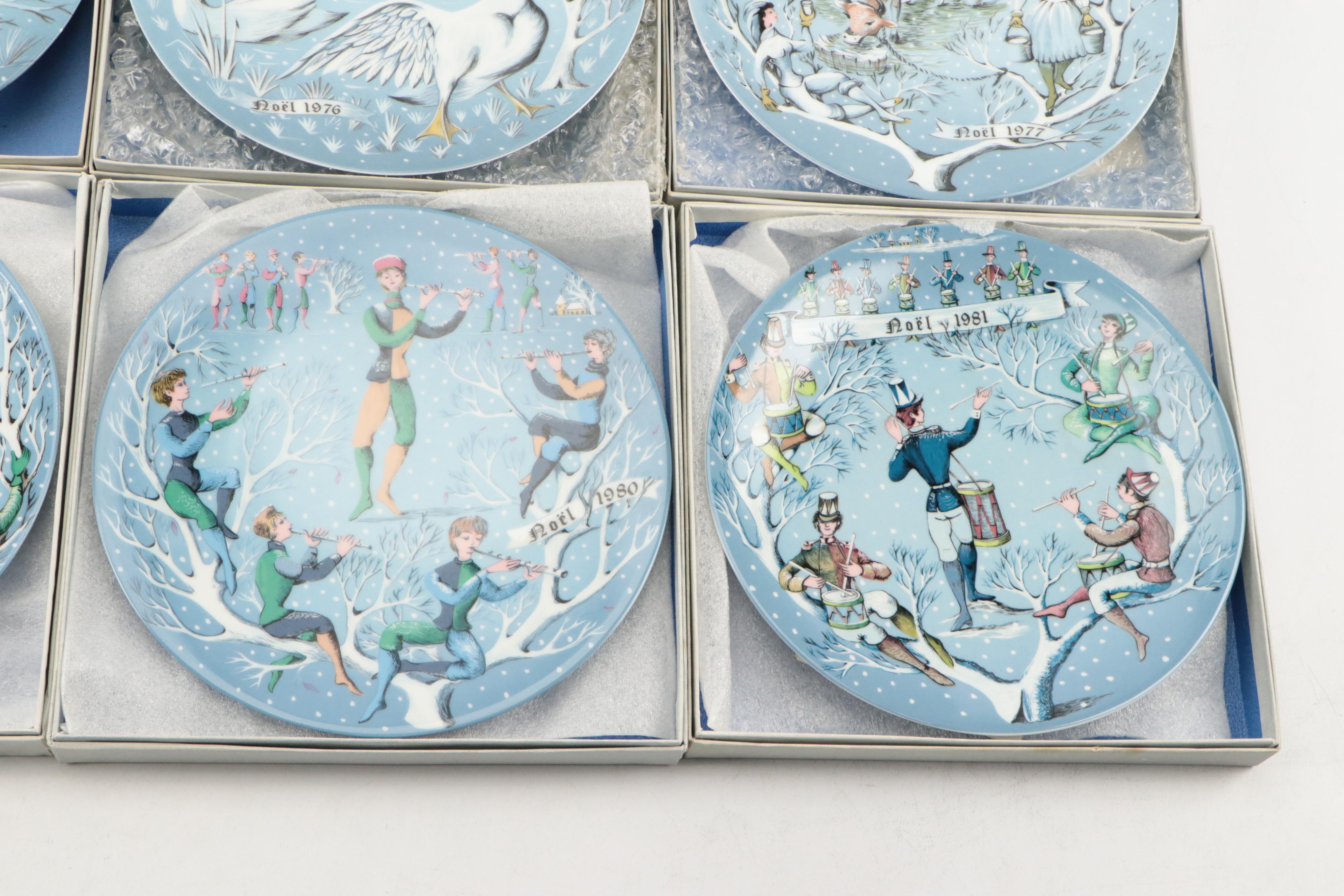 Rémy Hétreau for Haviland "Twelve Days of Christmas" Porcelain Collector Plates