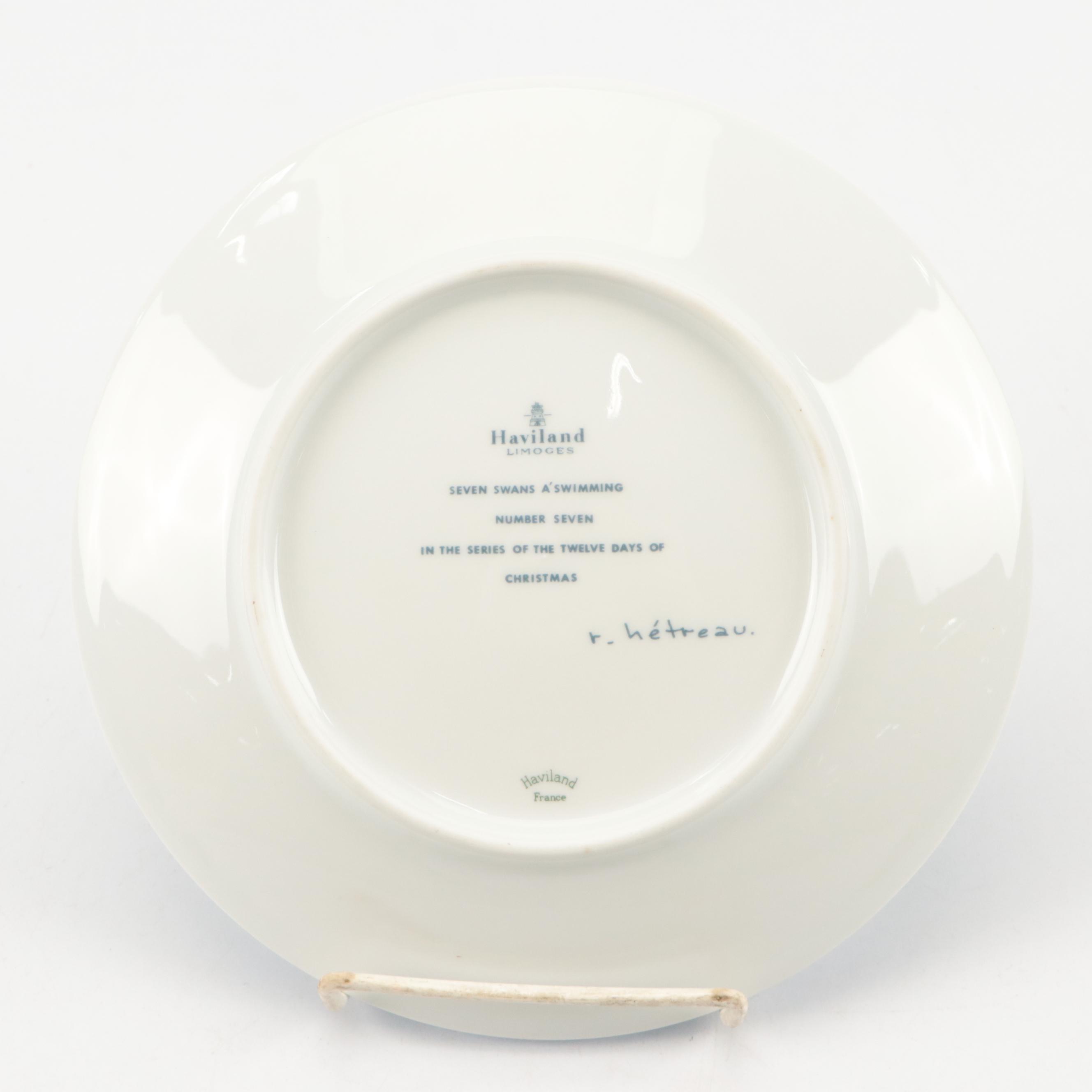 Rémy Hétreau for Haviland "Twelve Days of Christmas" Porcelain Collector Plates
