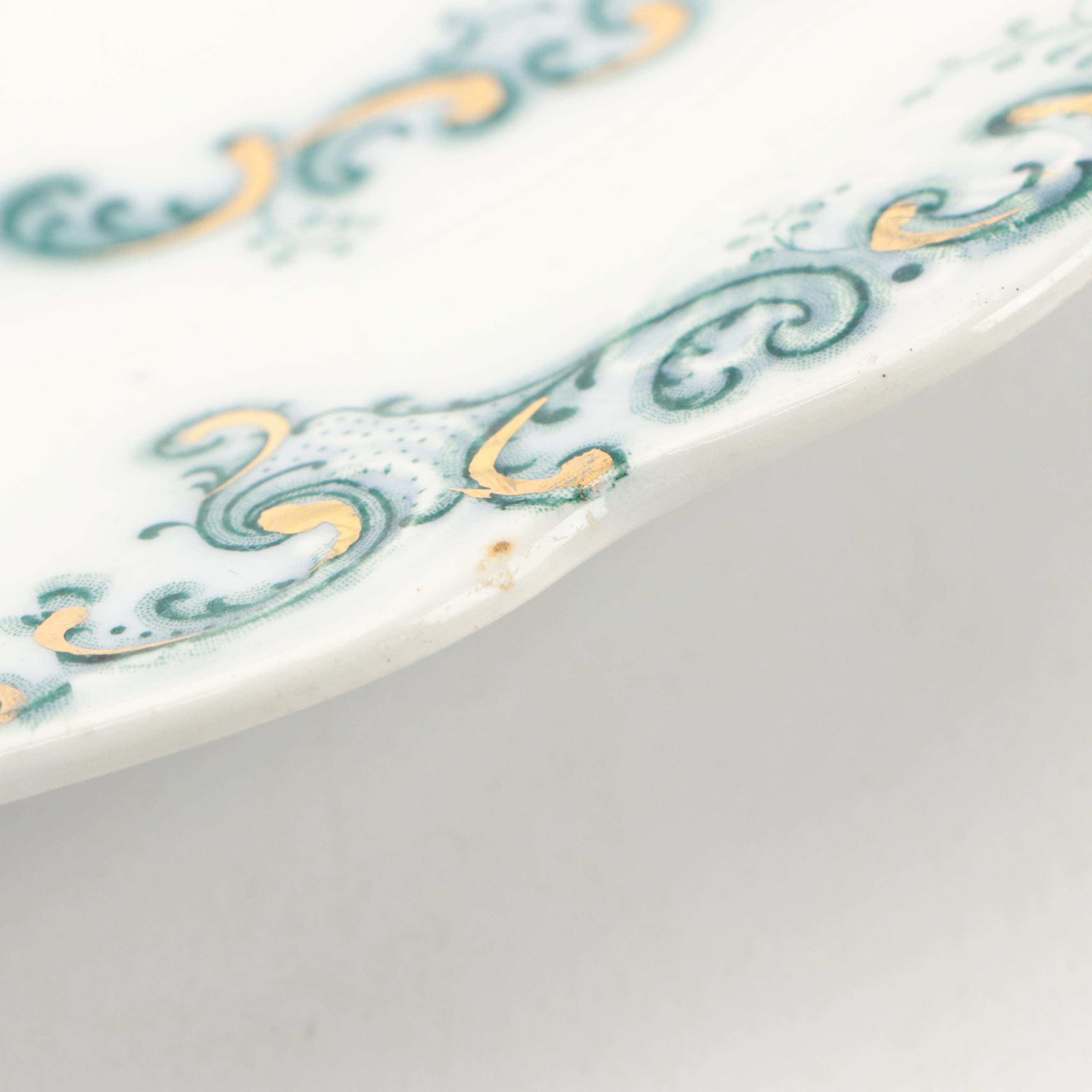 J. & G. Meakin Ironstone "Elysée" Gilt Accented Serving Pieces