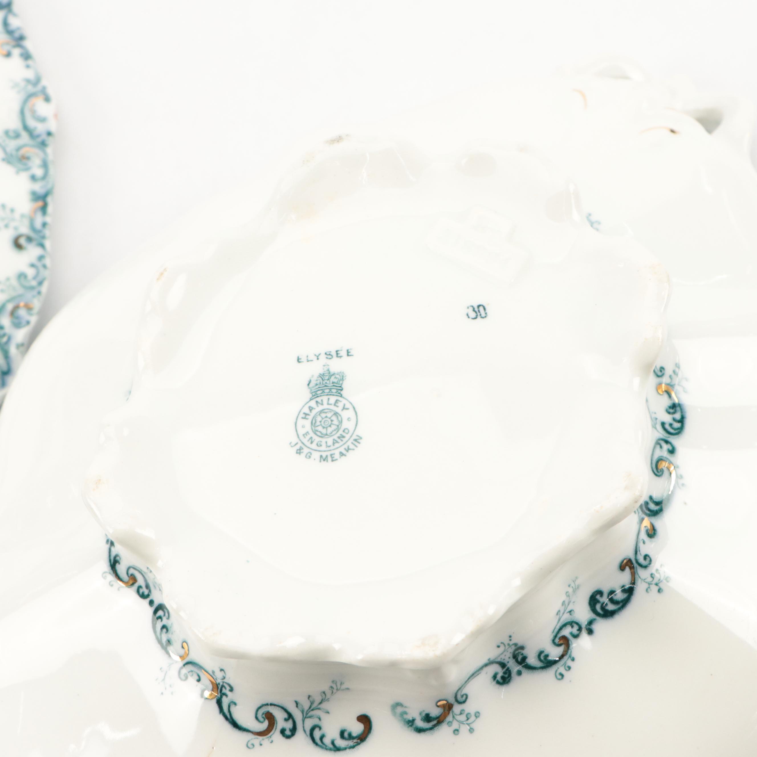 J. & G. Meakin Ironstone "Elysée" Gilt Accented Serving Pieces