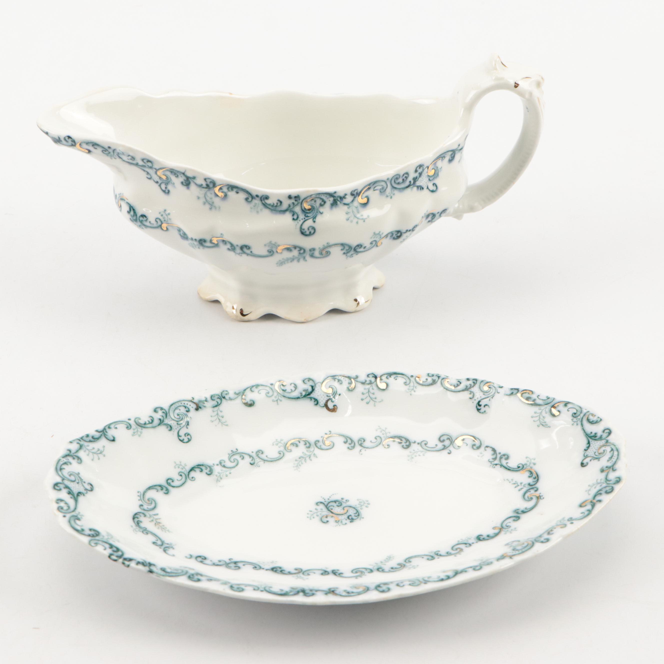 J. & G. Meakin Ironstone "Elysée" Gilt Accented Serving Pieces