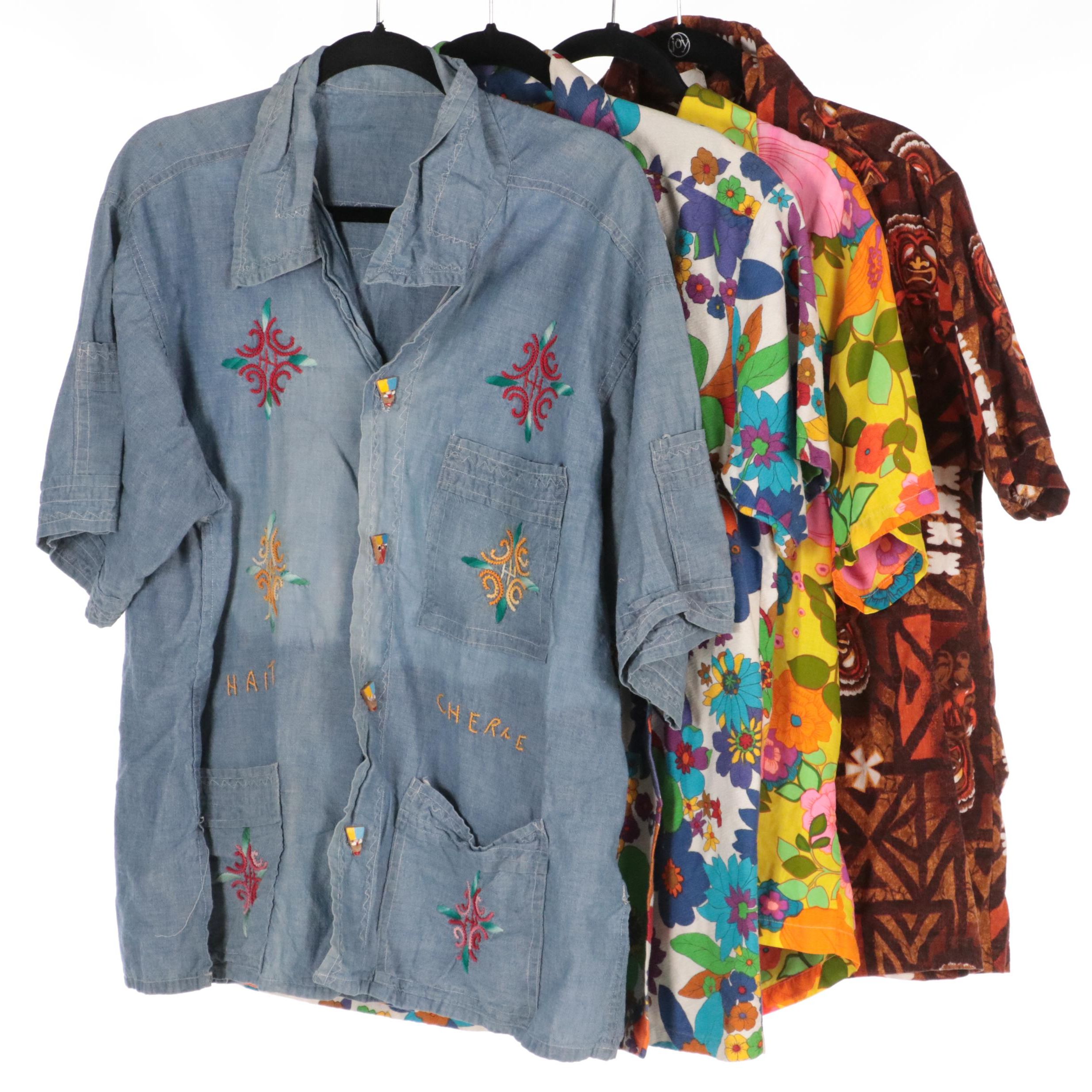 Hawaiian Togs, Kamehameka, and Other Short Sleeve Button Front Tops