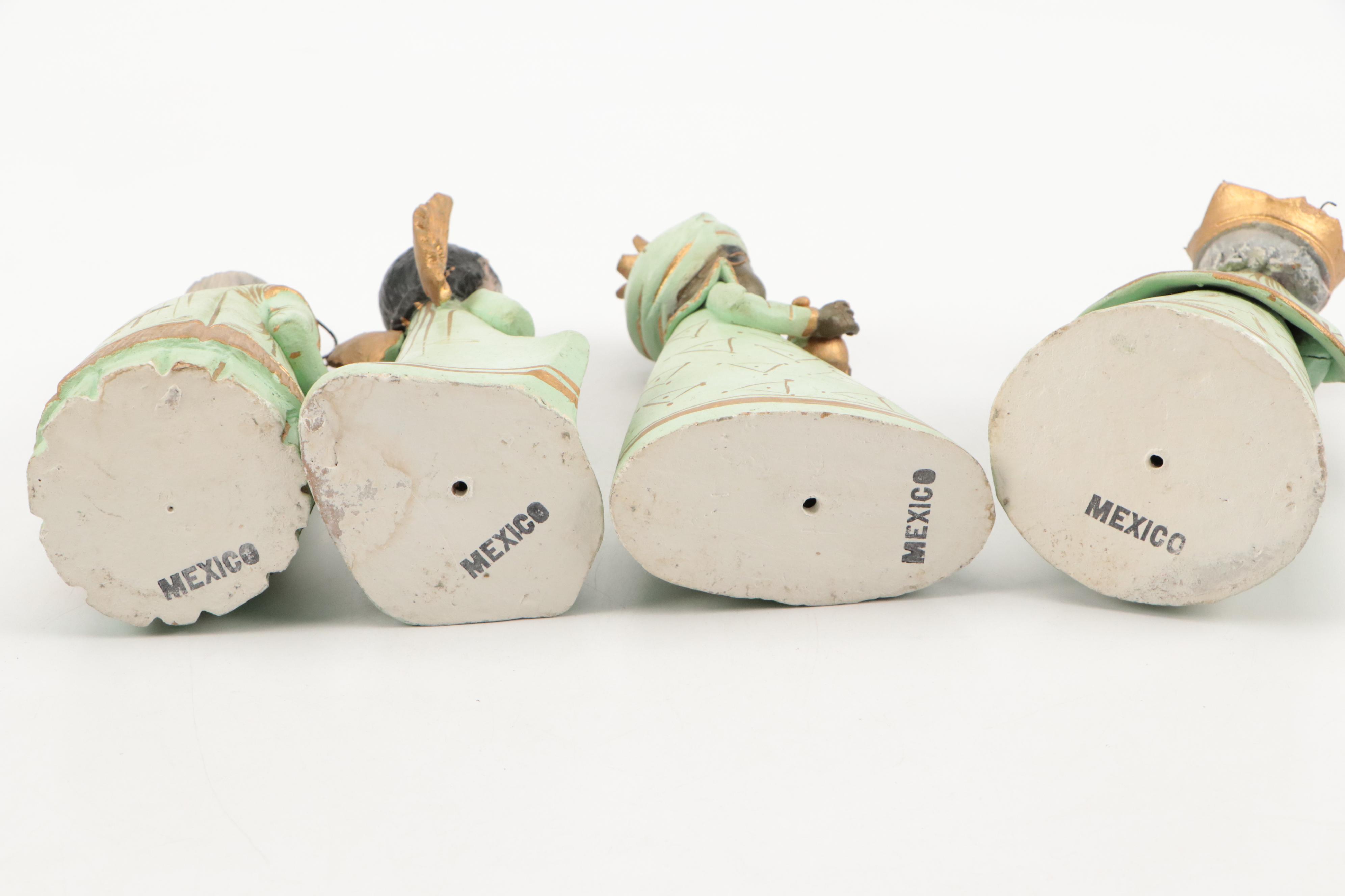 Mexican Hand-Painted Ceramic Nativity Scene, Mid to Late 20th Century