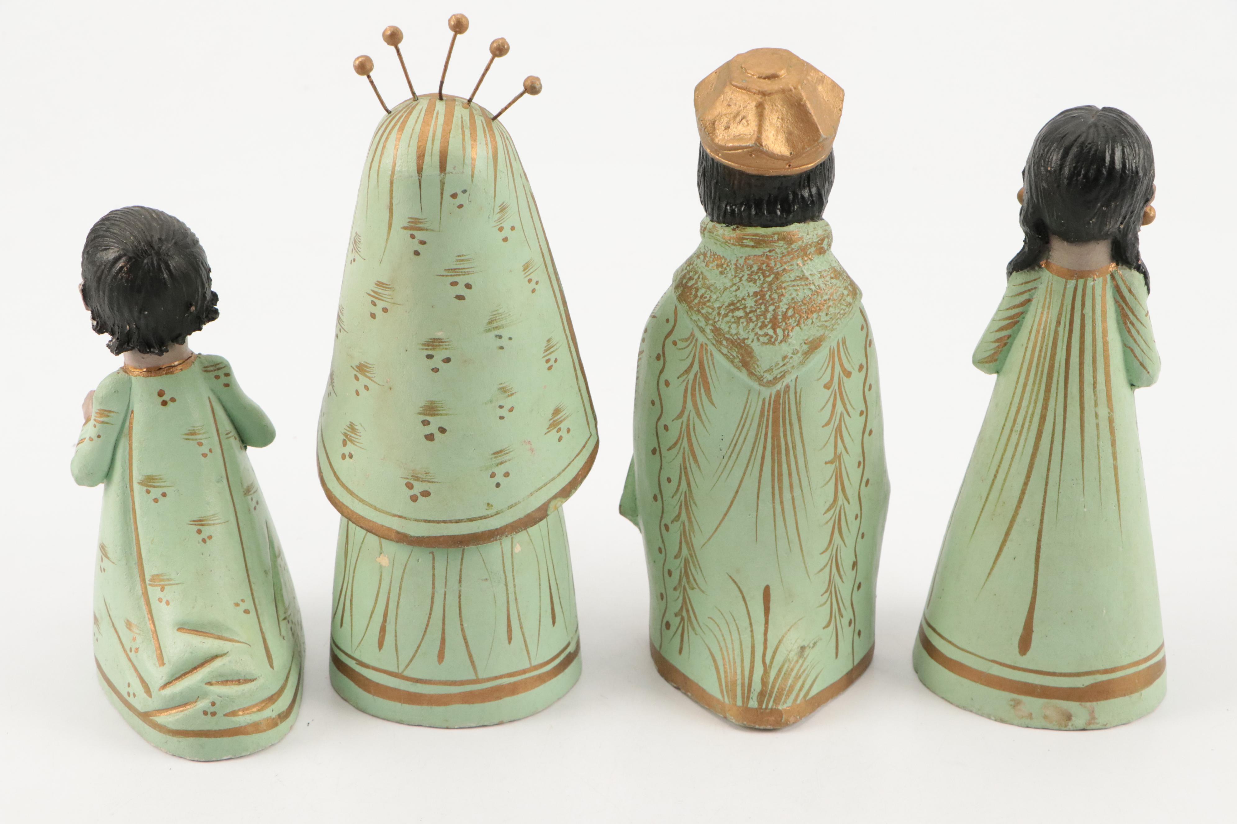 Mexican Hand-Painted Ceramic Nativity Scene, Mid to Late 20th Century