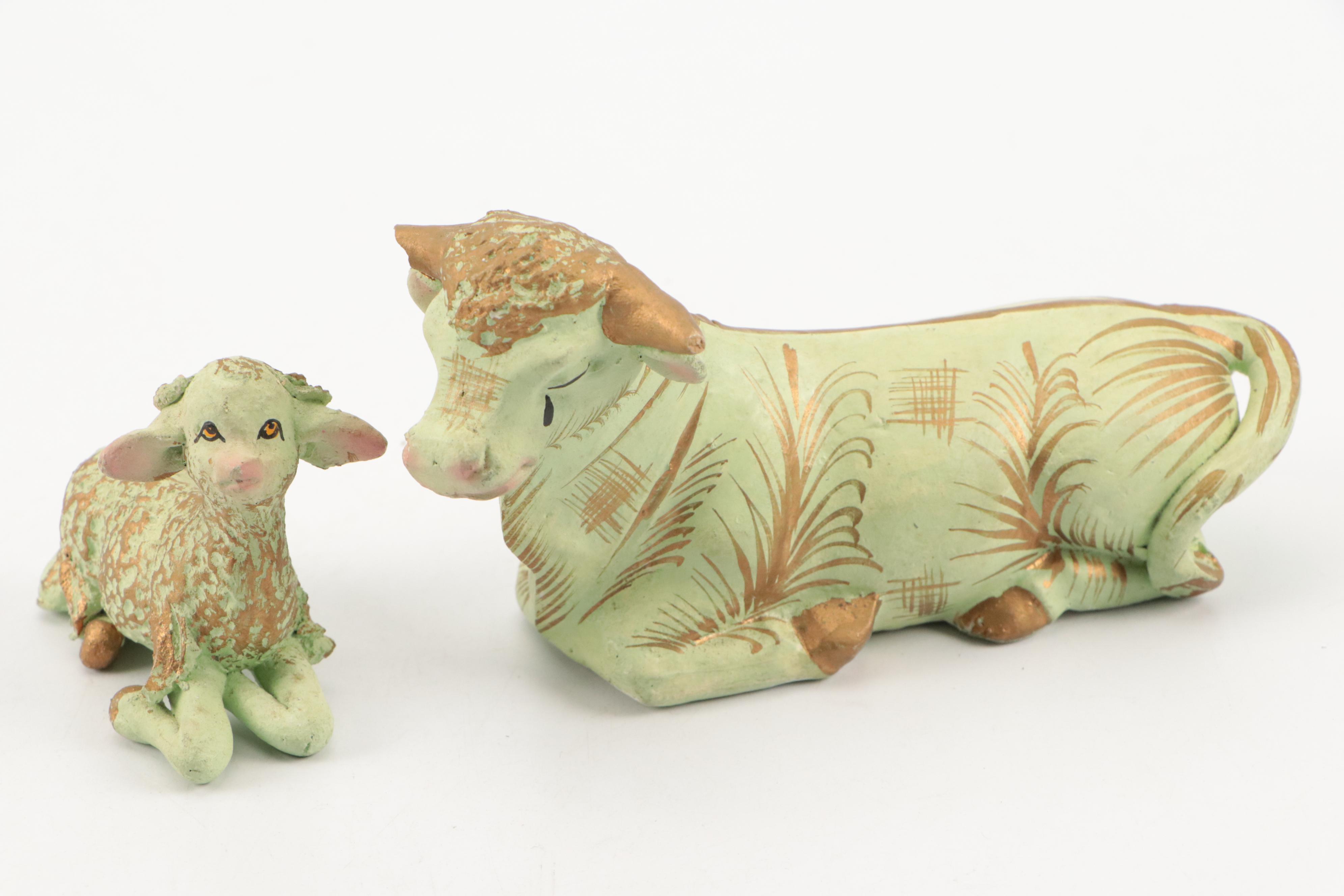 Mexican Hand-Painted Ceramic Nativity Scene, Mid to Late 20th Century