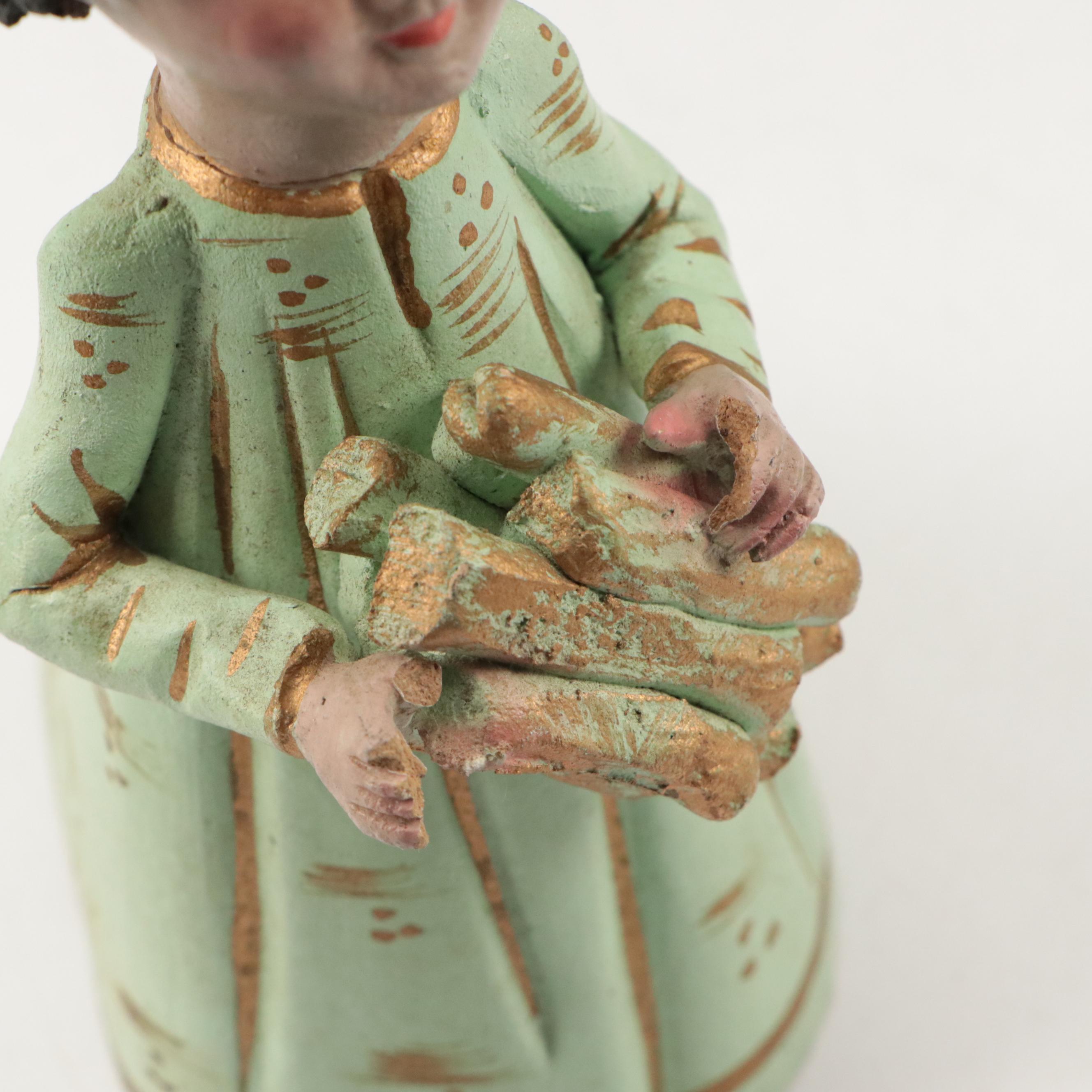 Mexican Hand-Painted Ceramic Nativity Scene, Mid to Late 20th Century