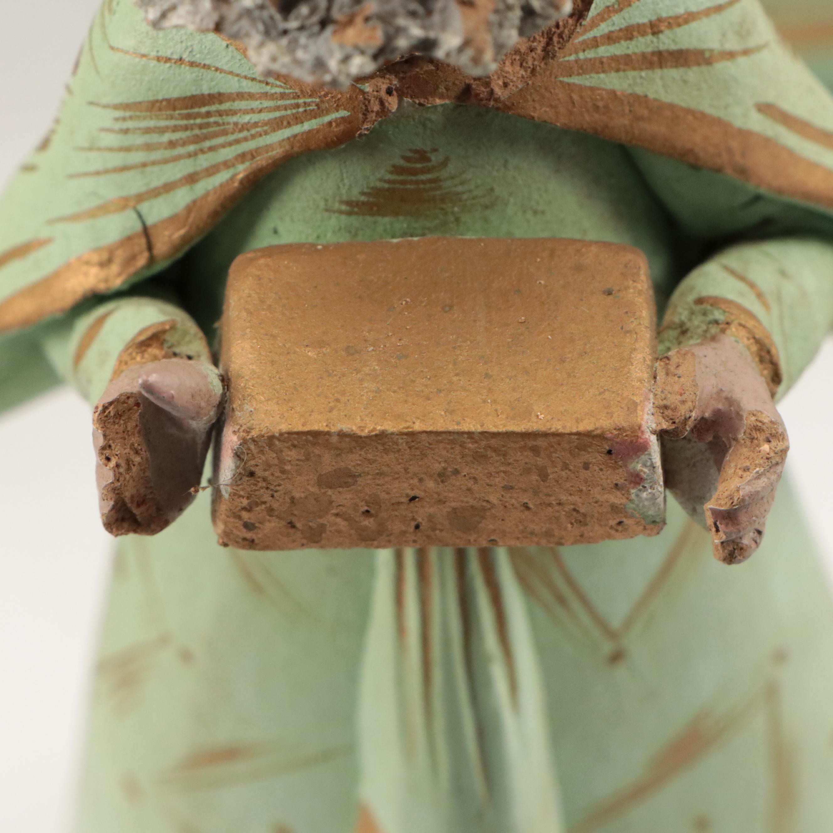 Mexican Hand-Painted Ceramic Nativity Scene, Mid to Late 20th Century