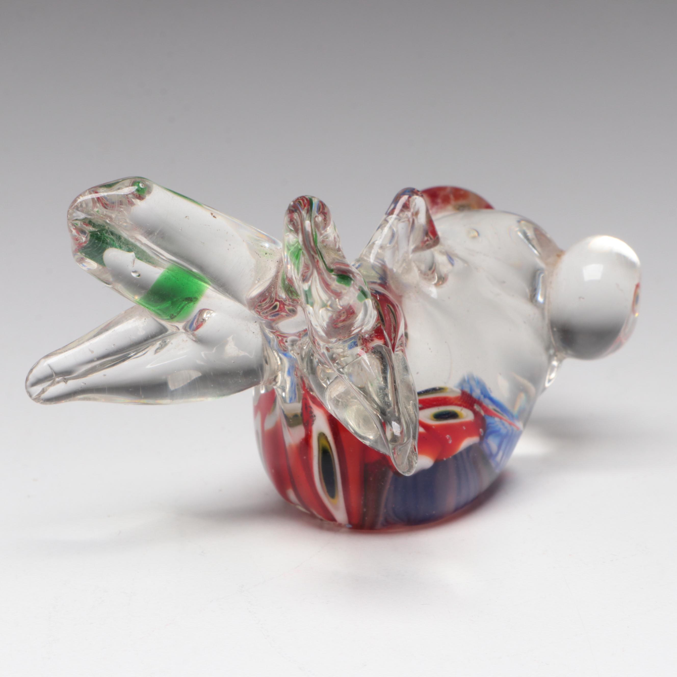 Multicolored Swirl Glass Paperweight with Glass Fish Paperweight and More