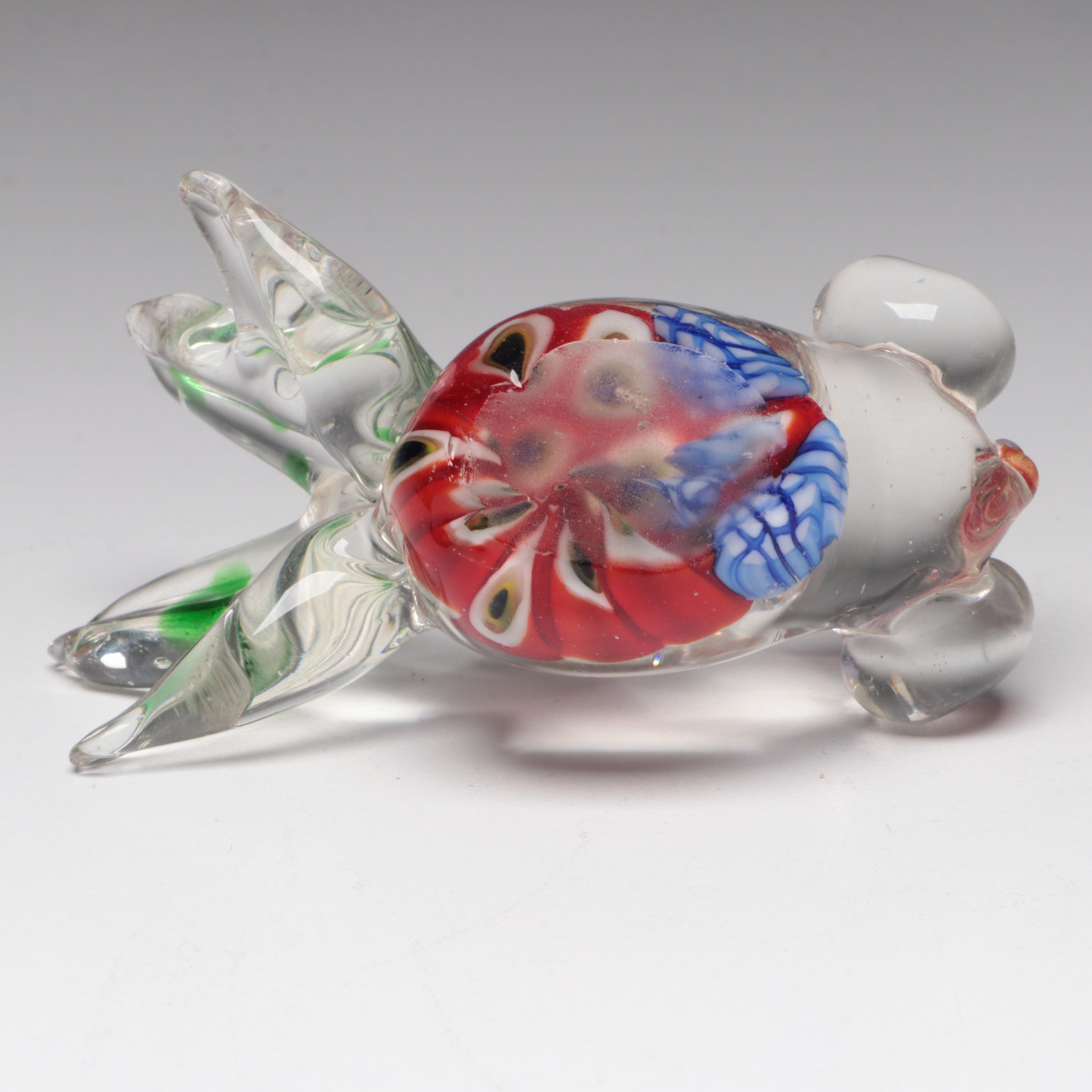 Multicolored Swirl Glass Paperweight with Glass Fish Paperweight and More