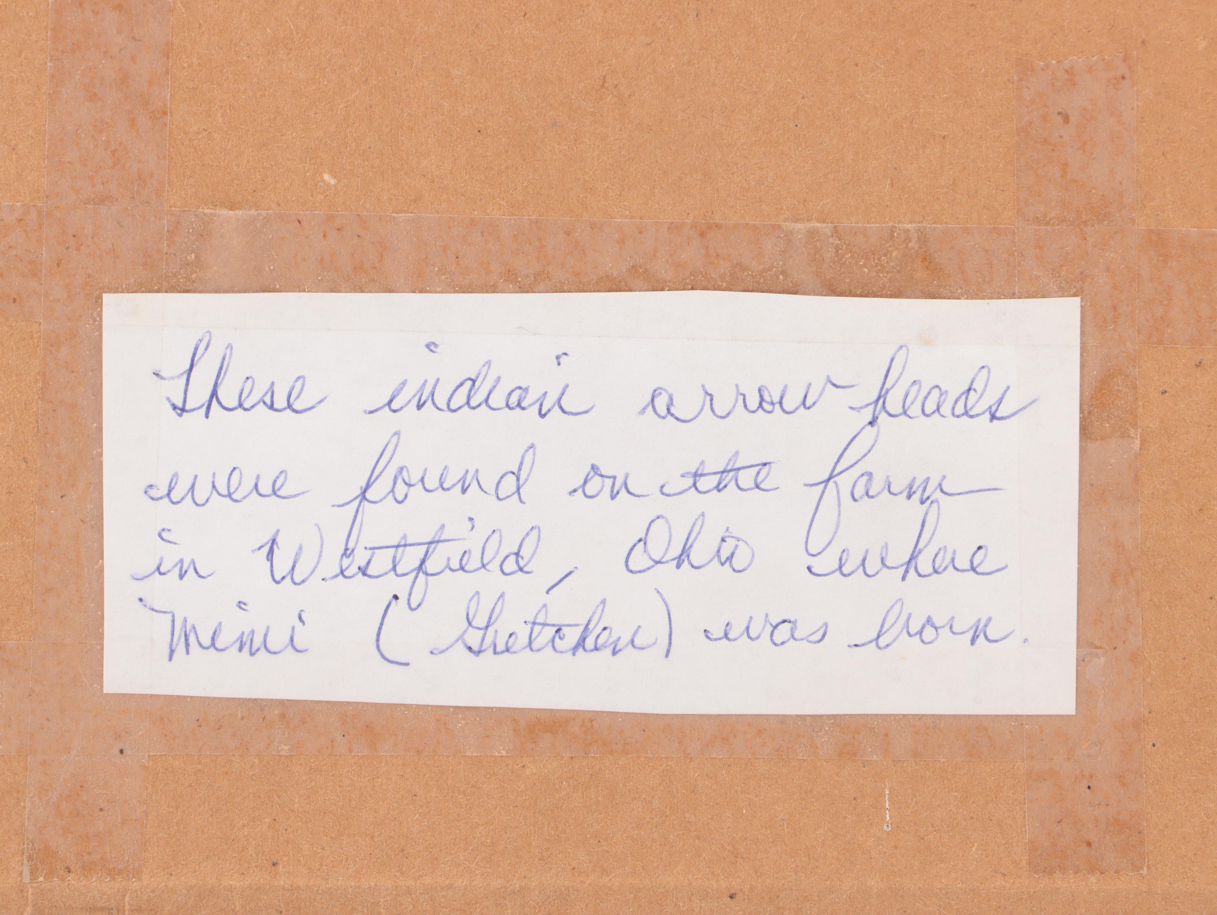 Knapped Stone Projectile Points and Arrowheads in Wooden Frame Display