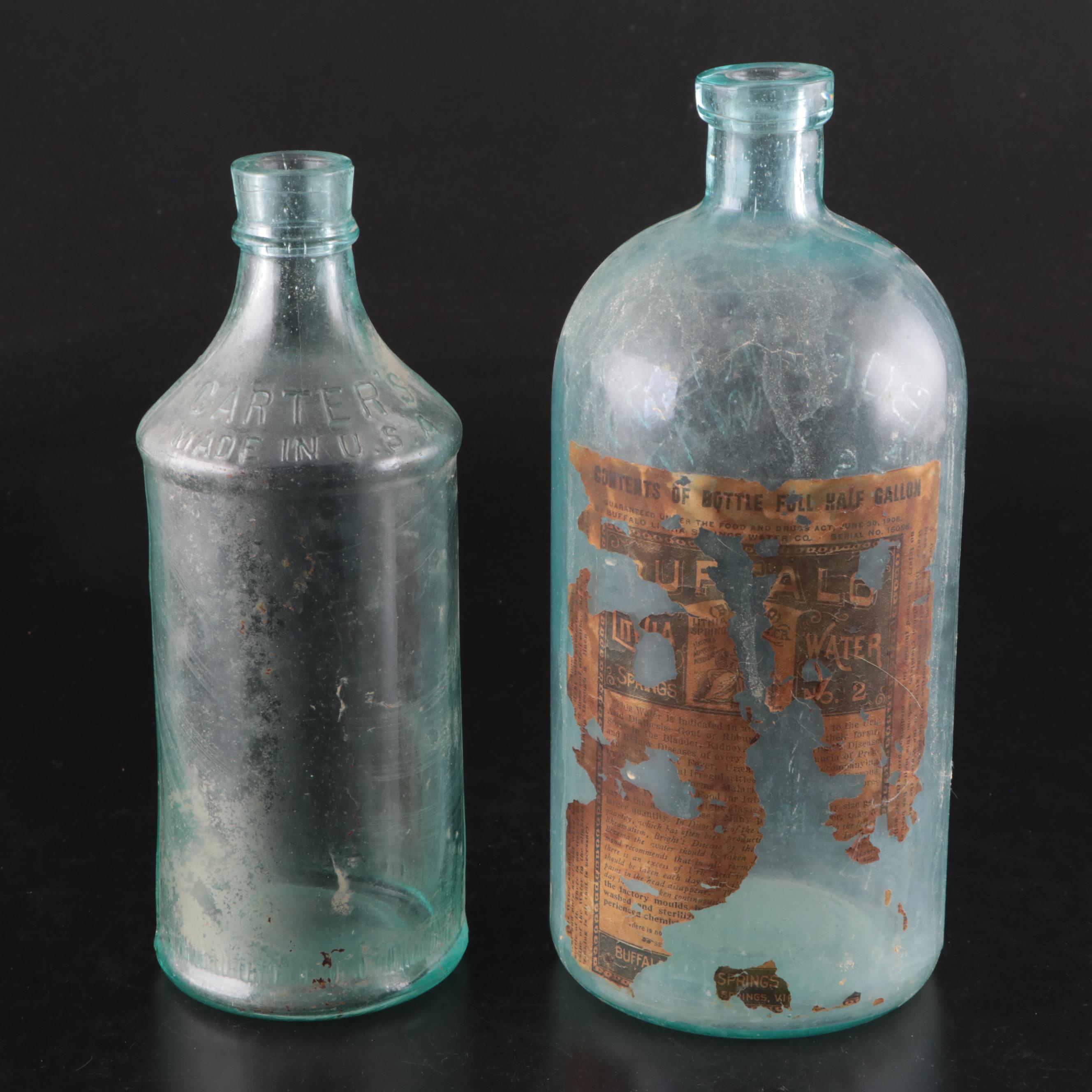 Buffalo Water, Rawleigh's, Carter's, Pond's, and Other Glass Bottles