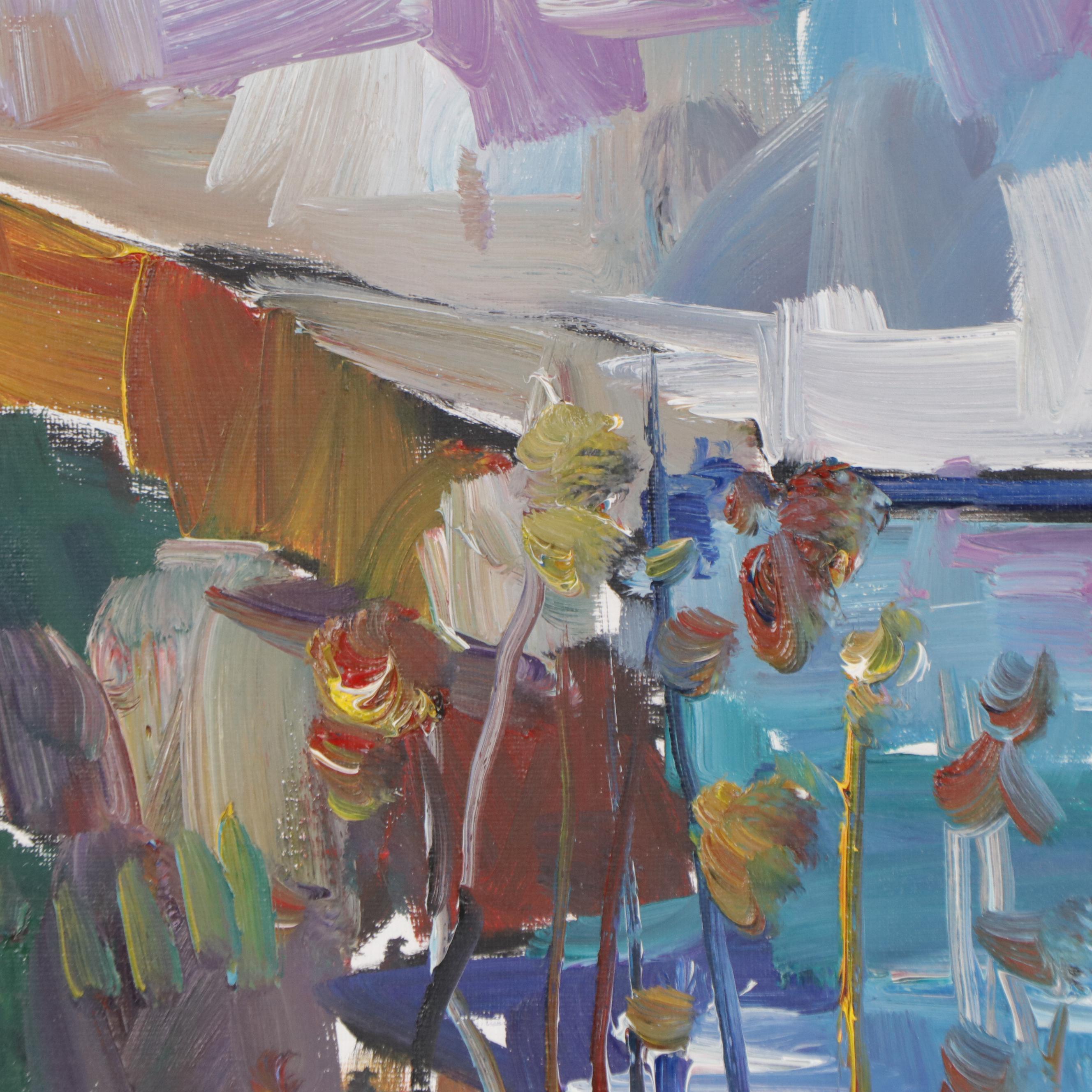 Jose Trujillo Oil Painting "Harbor Lights," 2009