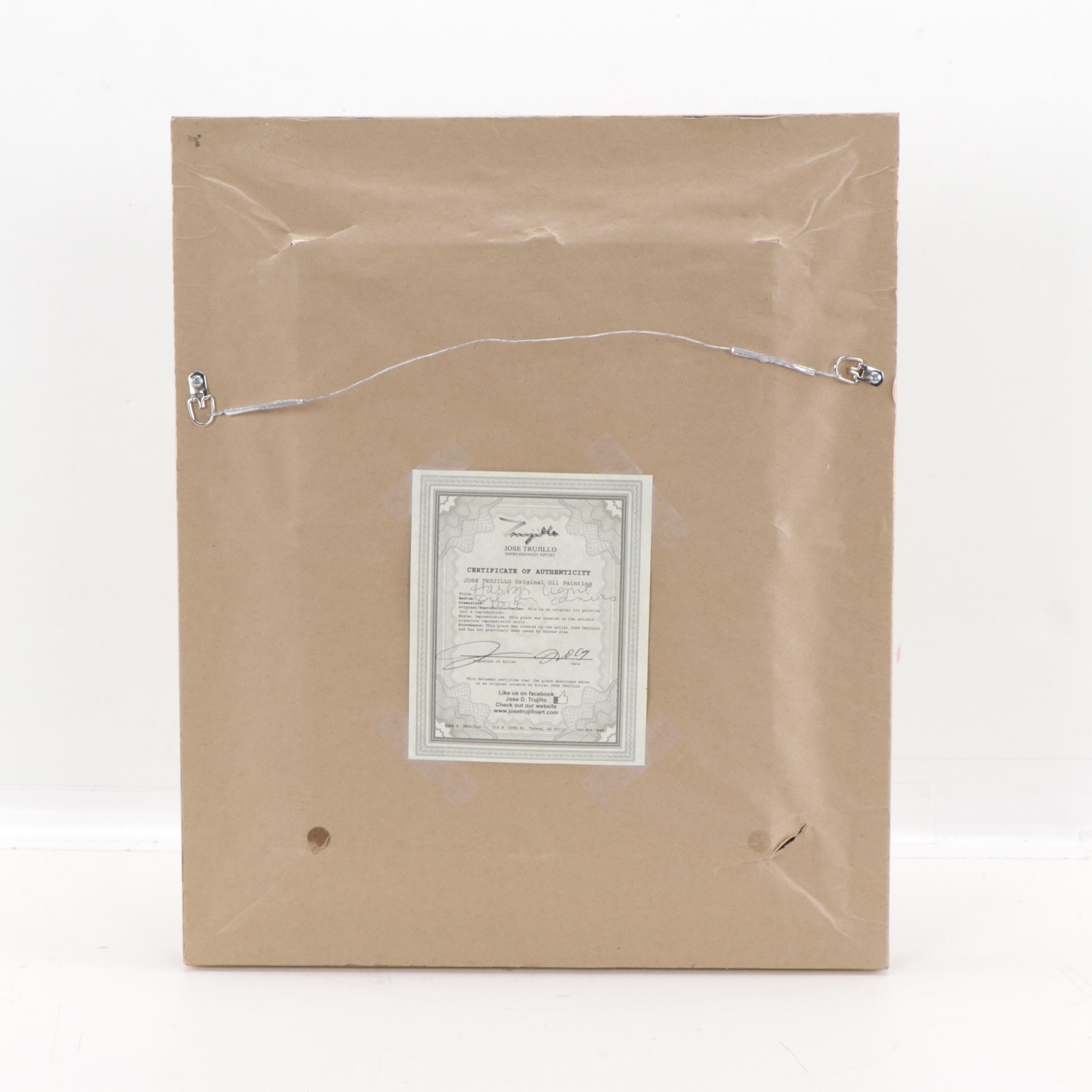 Jose Trujillo Oil Painting "Harbor Lights," 2009