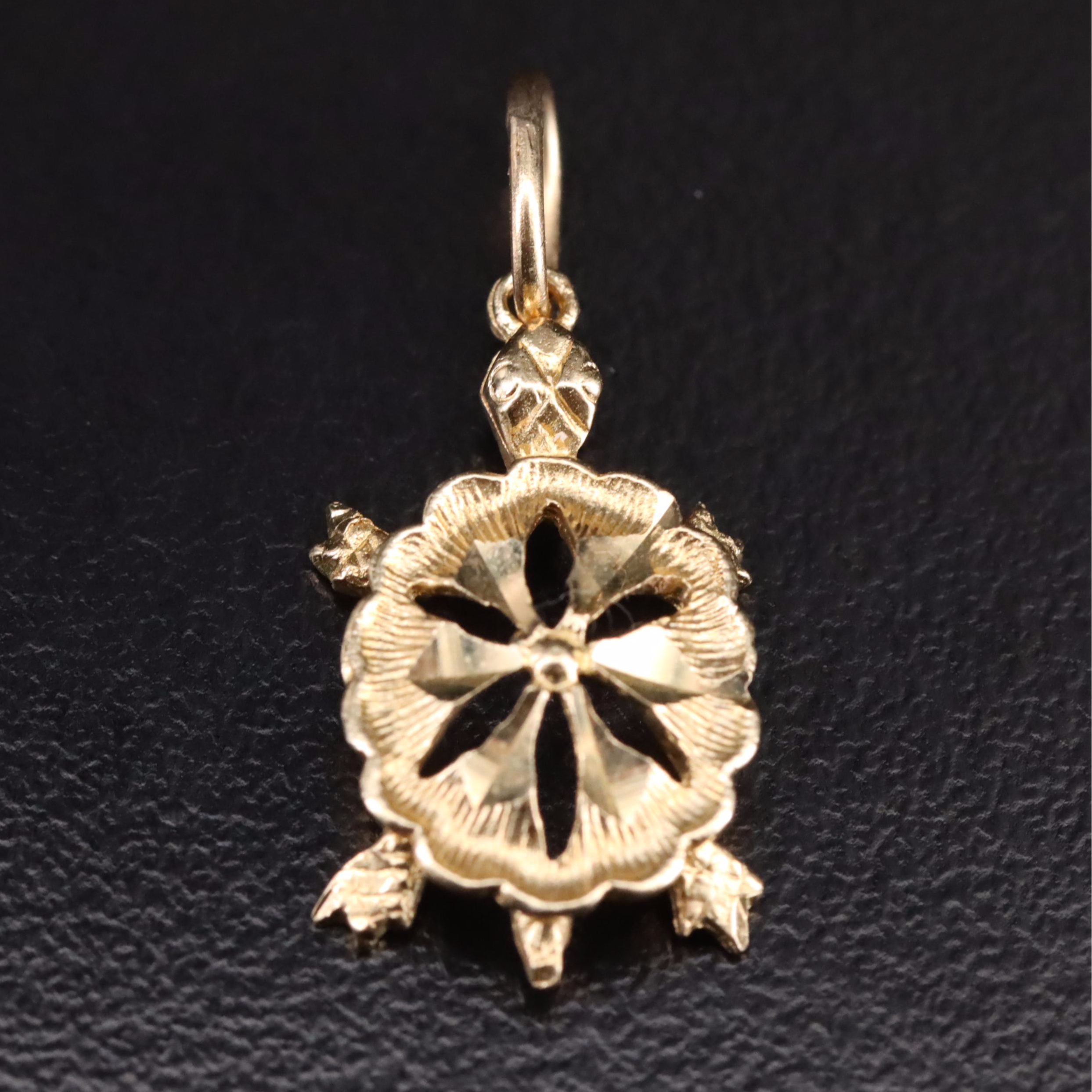 14K Turtle Pendant