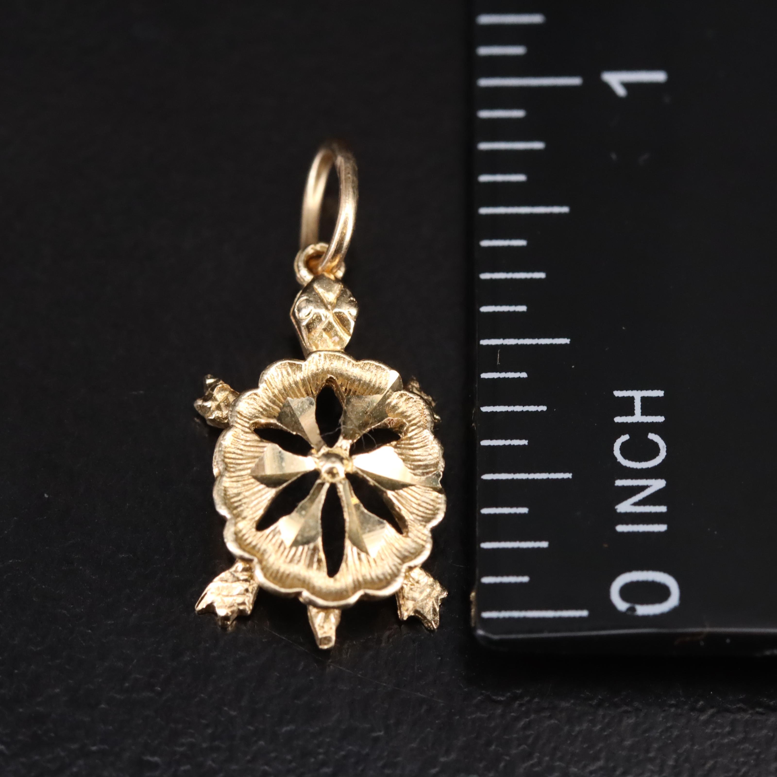 14K Turtle Pendant