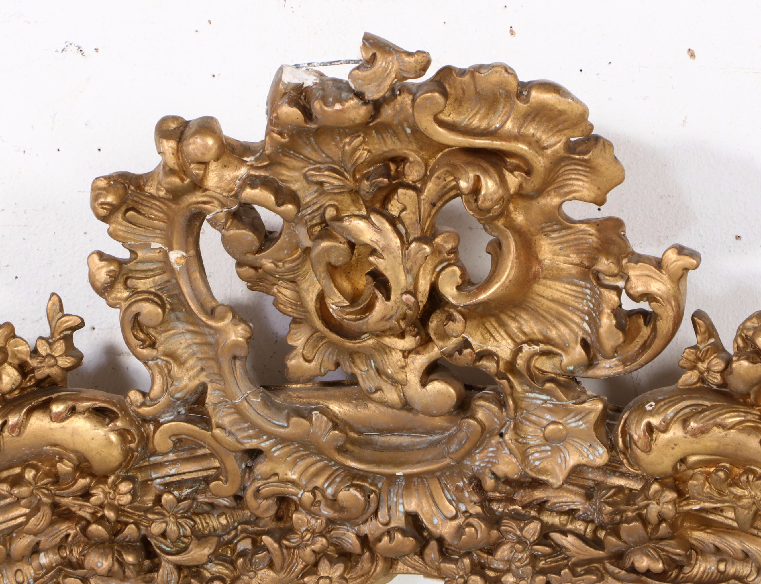 Large-Scale Rococo Style Gilt Composition over Wood Wall Mirror, Early 20th C