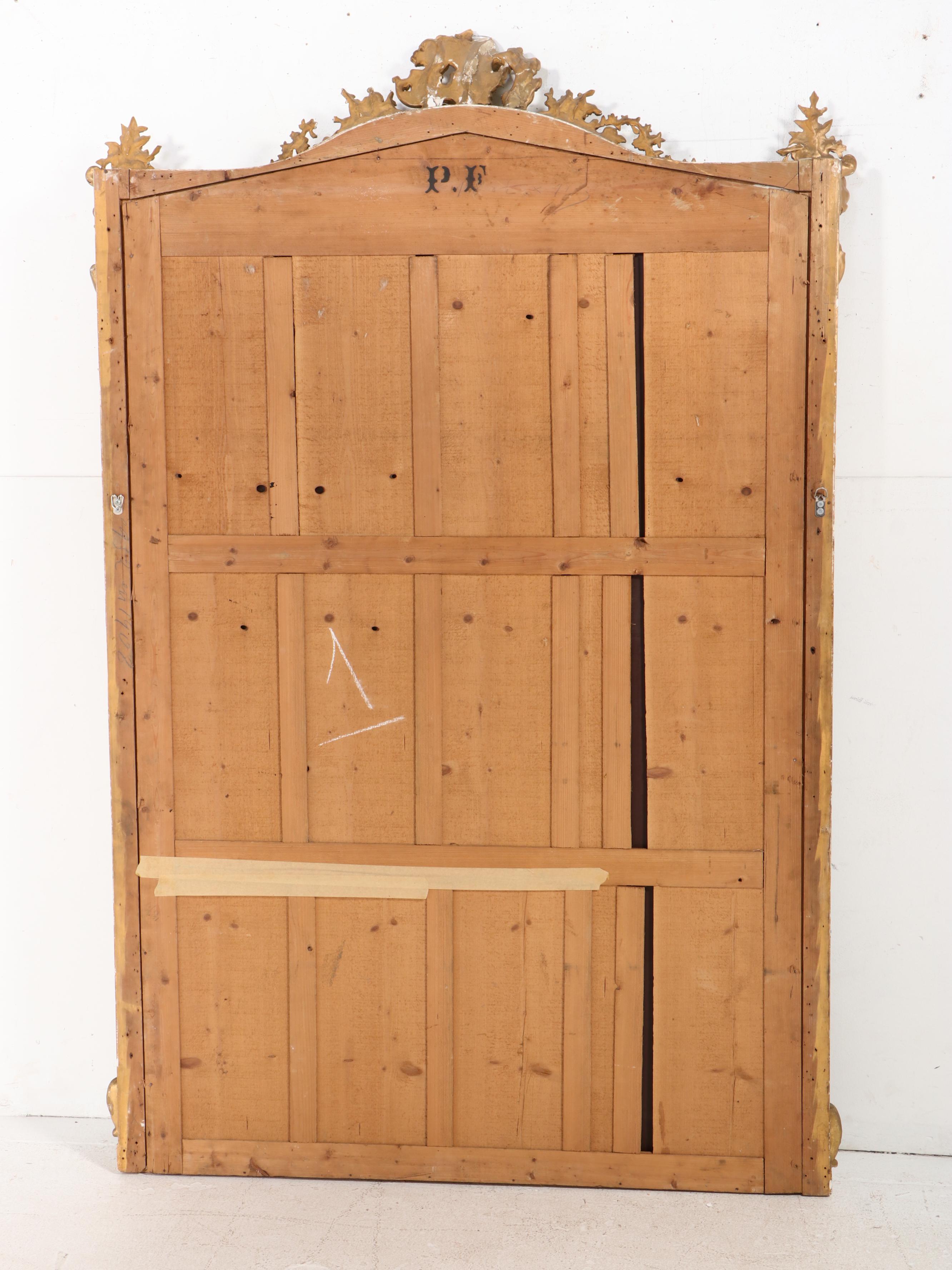 Large-Scale Rococo Style Gilt Composition over Wood Wall Mirror, Early 20th C