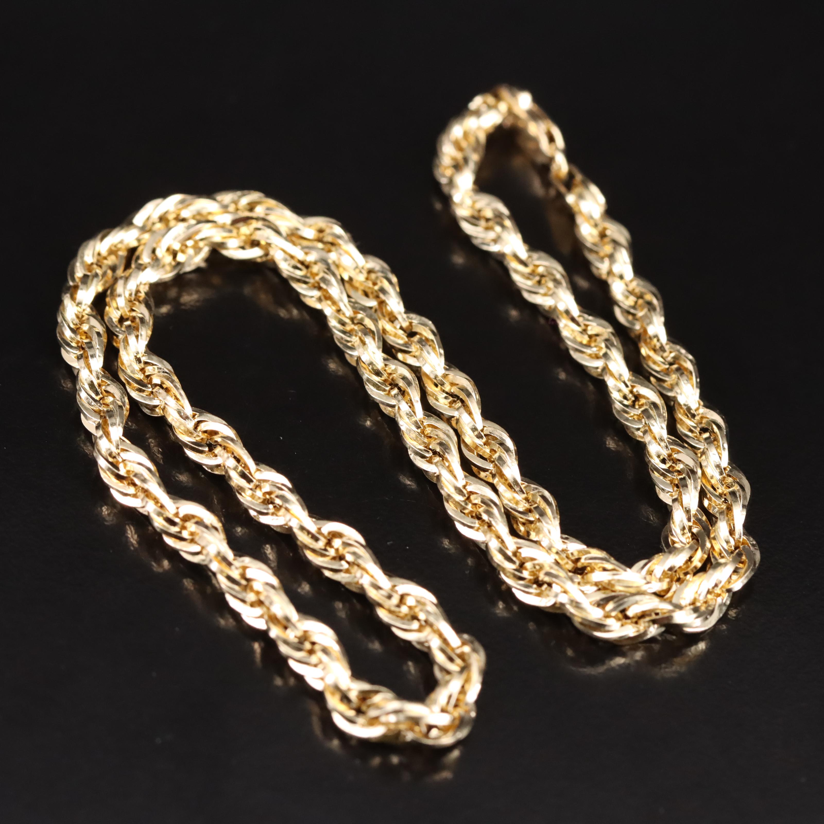 14K French Rope Chain Necklace EBTH