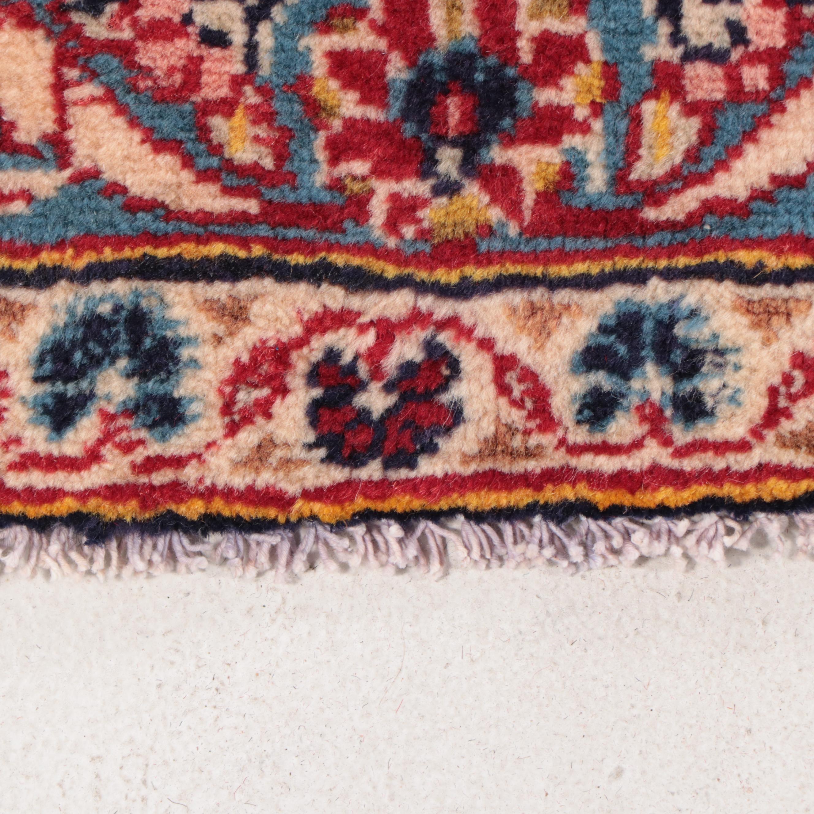 9'9 x 13'11 Hand-Knotted Persian Kashan Room Sized Rug