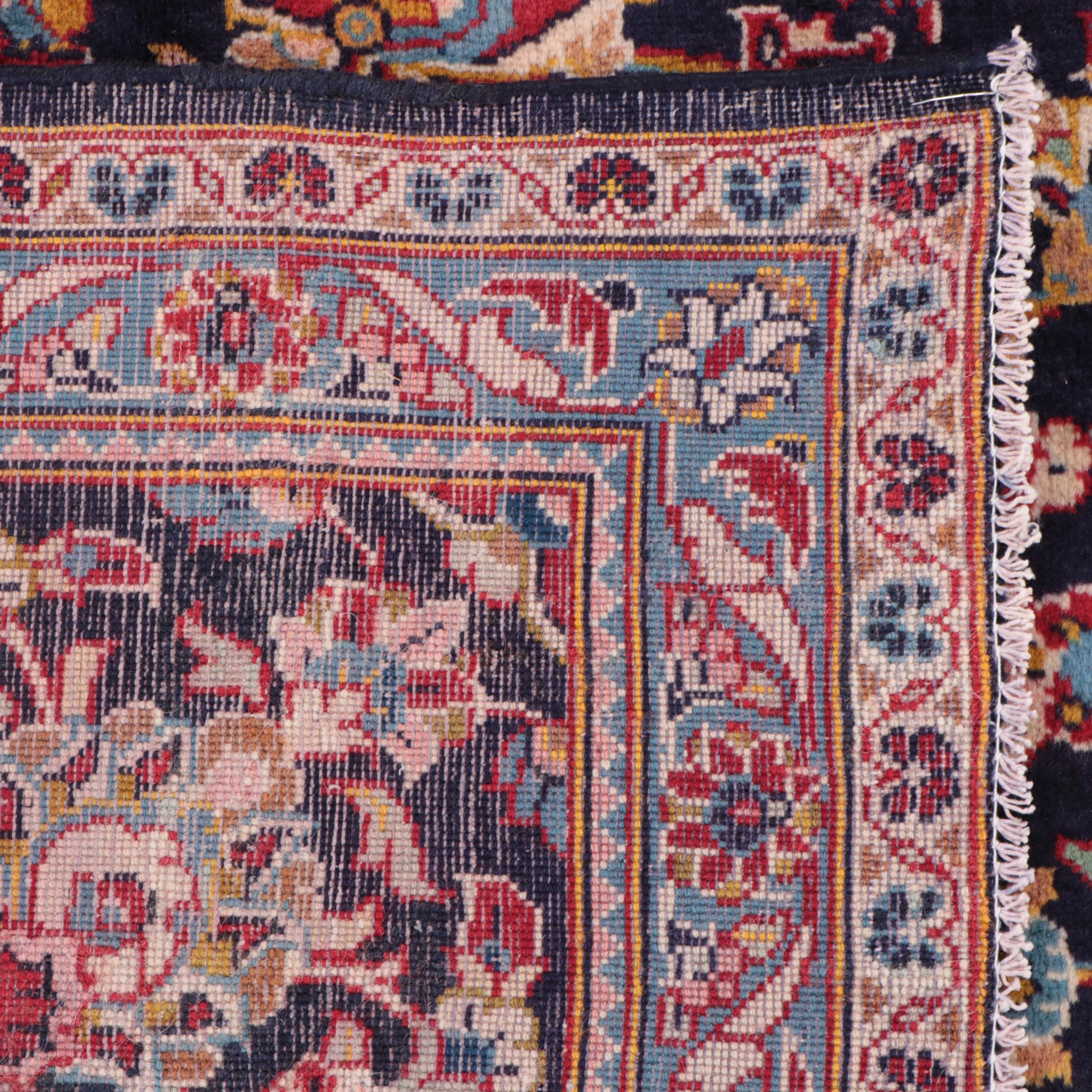 9'9 x 13'11 Hand-Knotted Persian Kashan Room Sized Rug