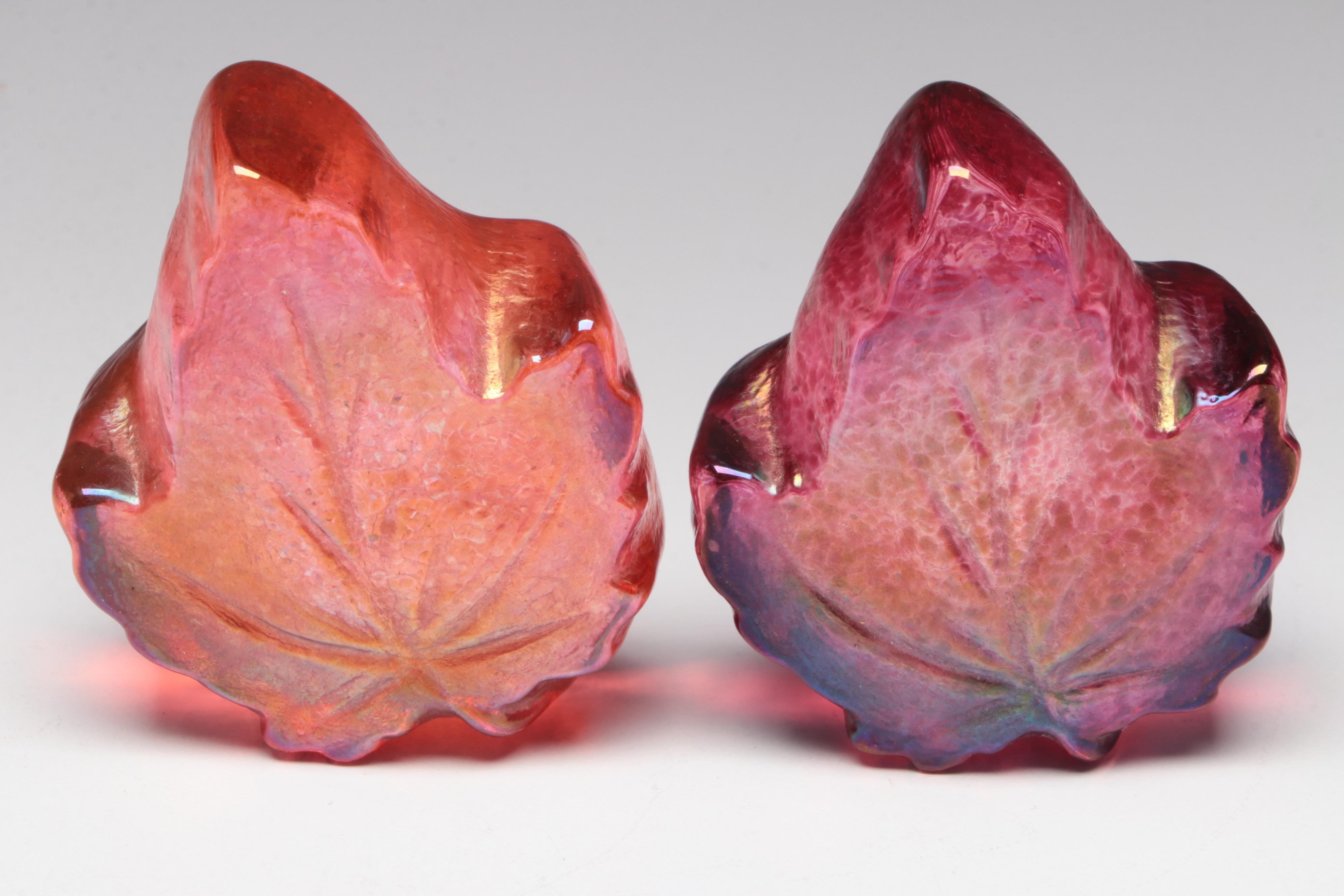 Studio Art Glass Paperweights and Illuminated Base