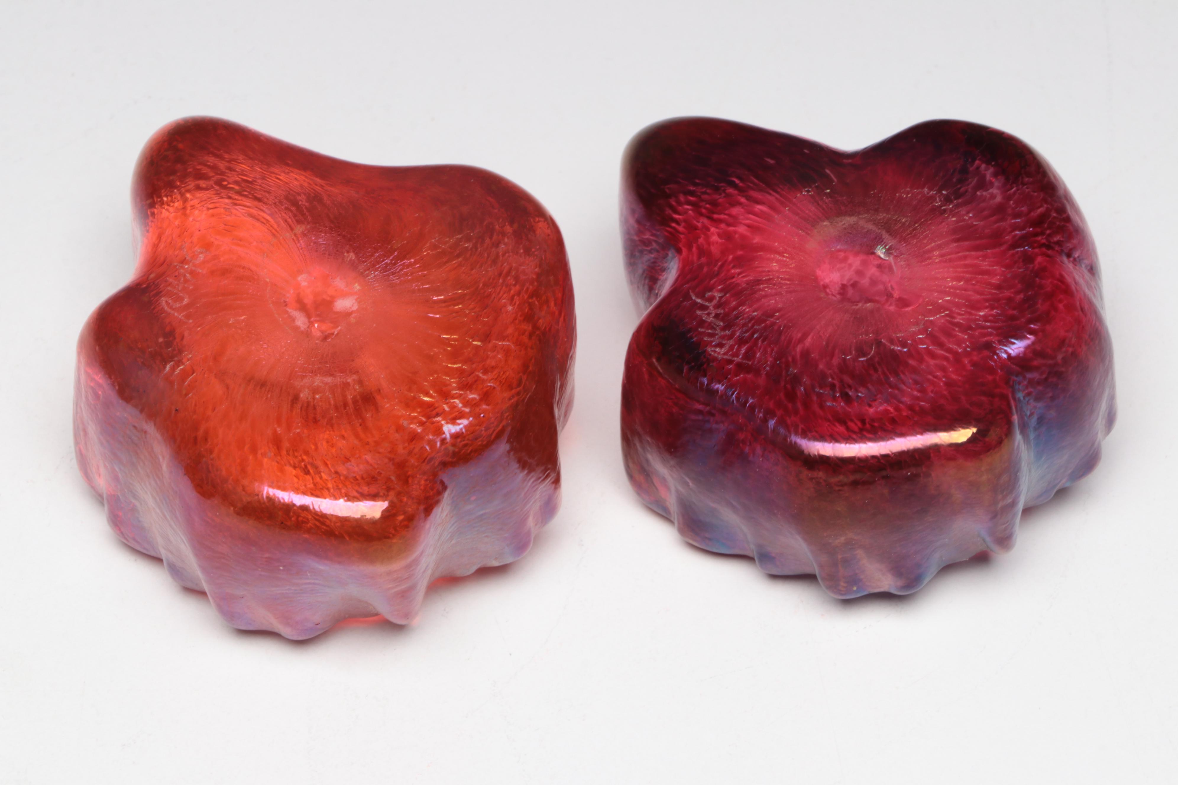 Studio Art Glass Paperweights and Illuminated Base