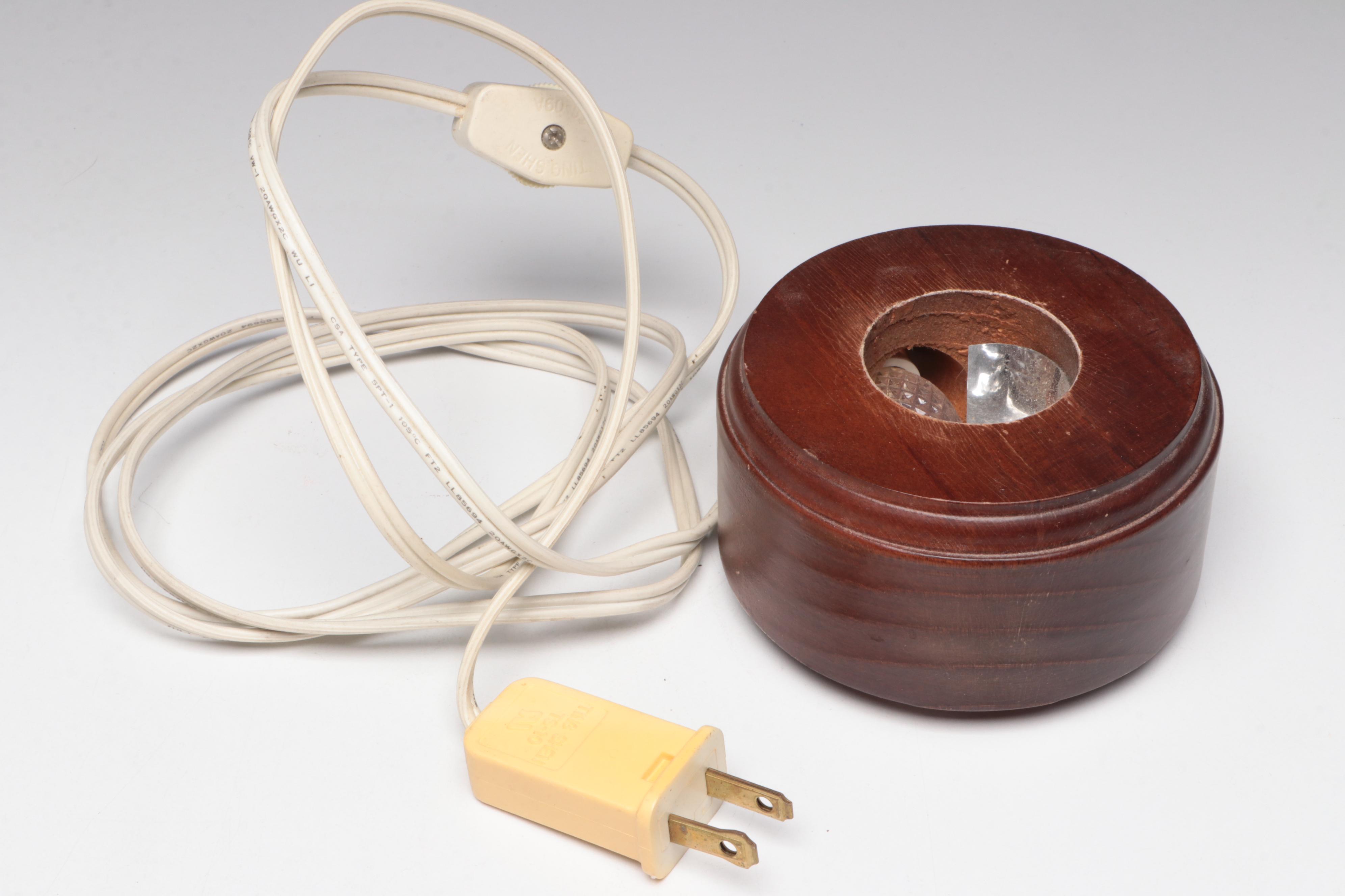 Studio Art Glass Paperweights and Illuminated Base