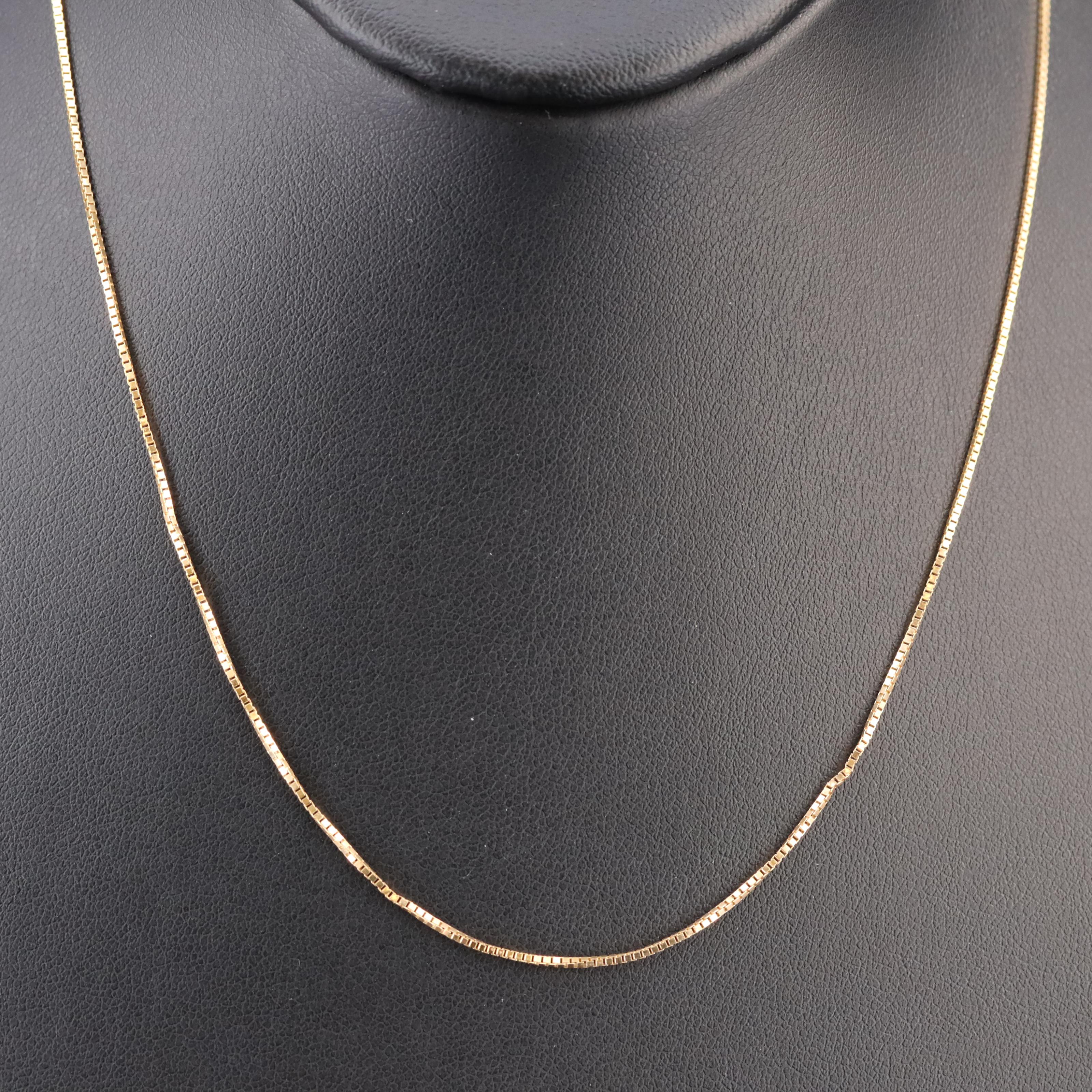 14K Box Link Necklace