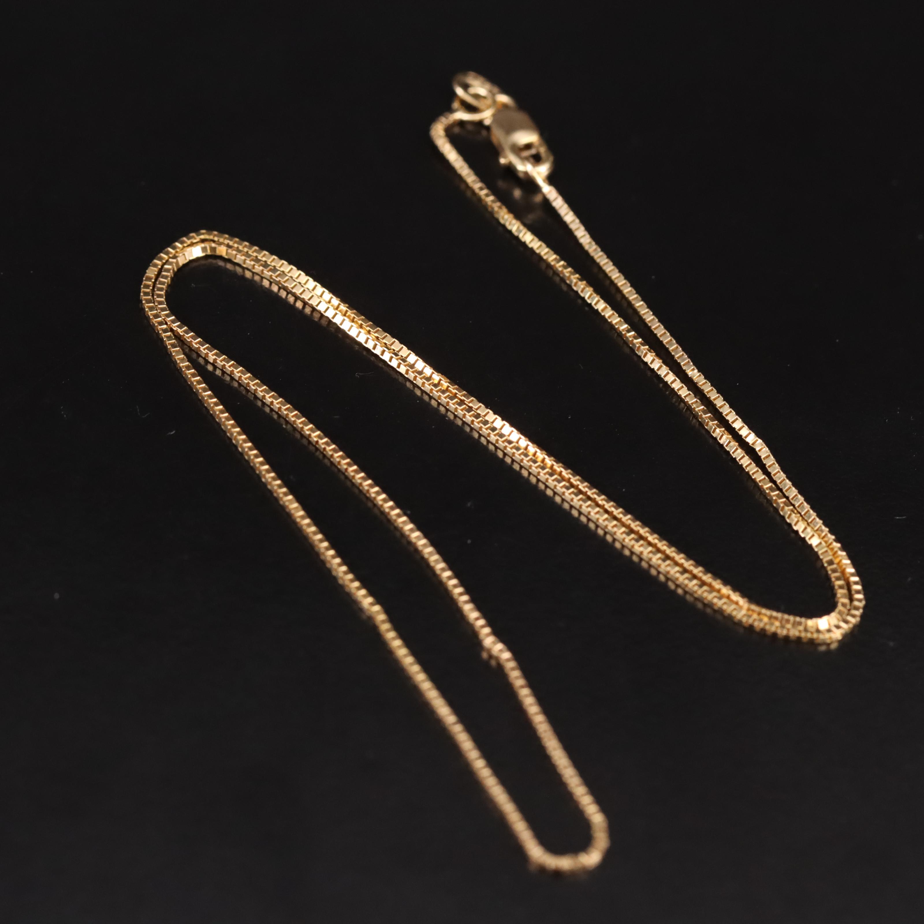 14K Box Link Necklace