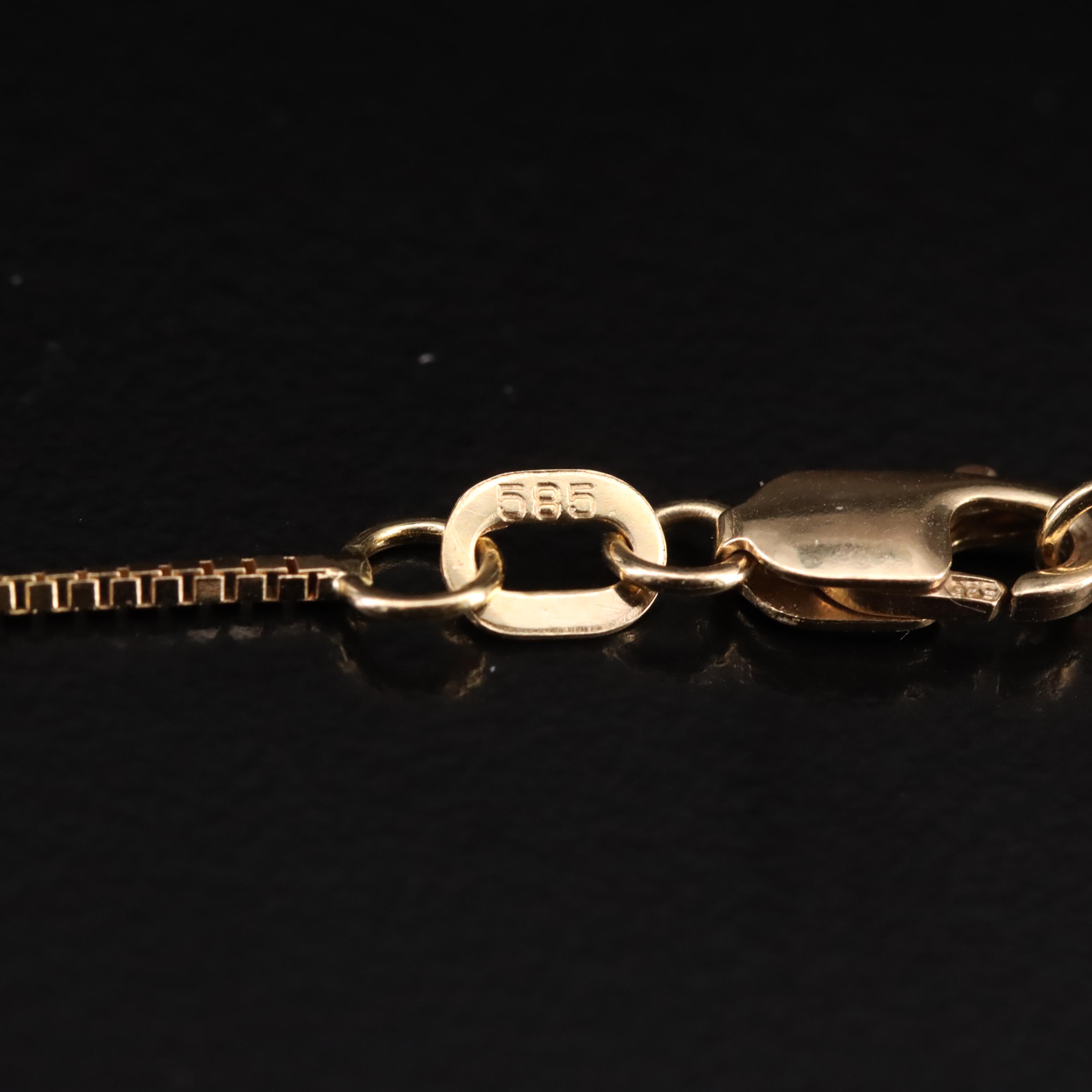 14K Box Link Necklace