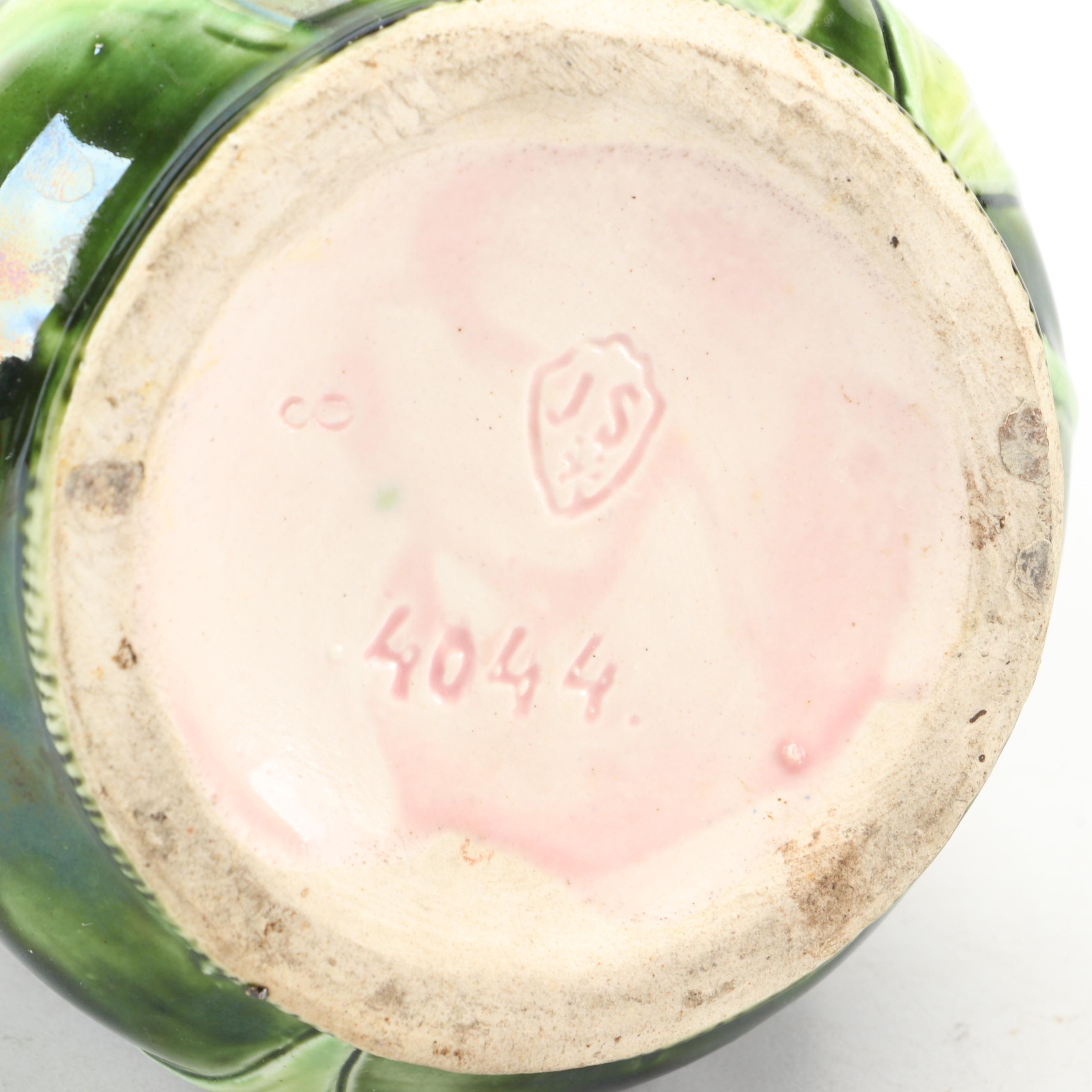 Josef Strnact Austrian Majolica Double Handle Vase, Early 20th Century