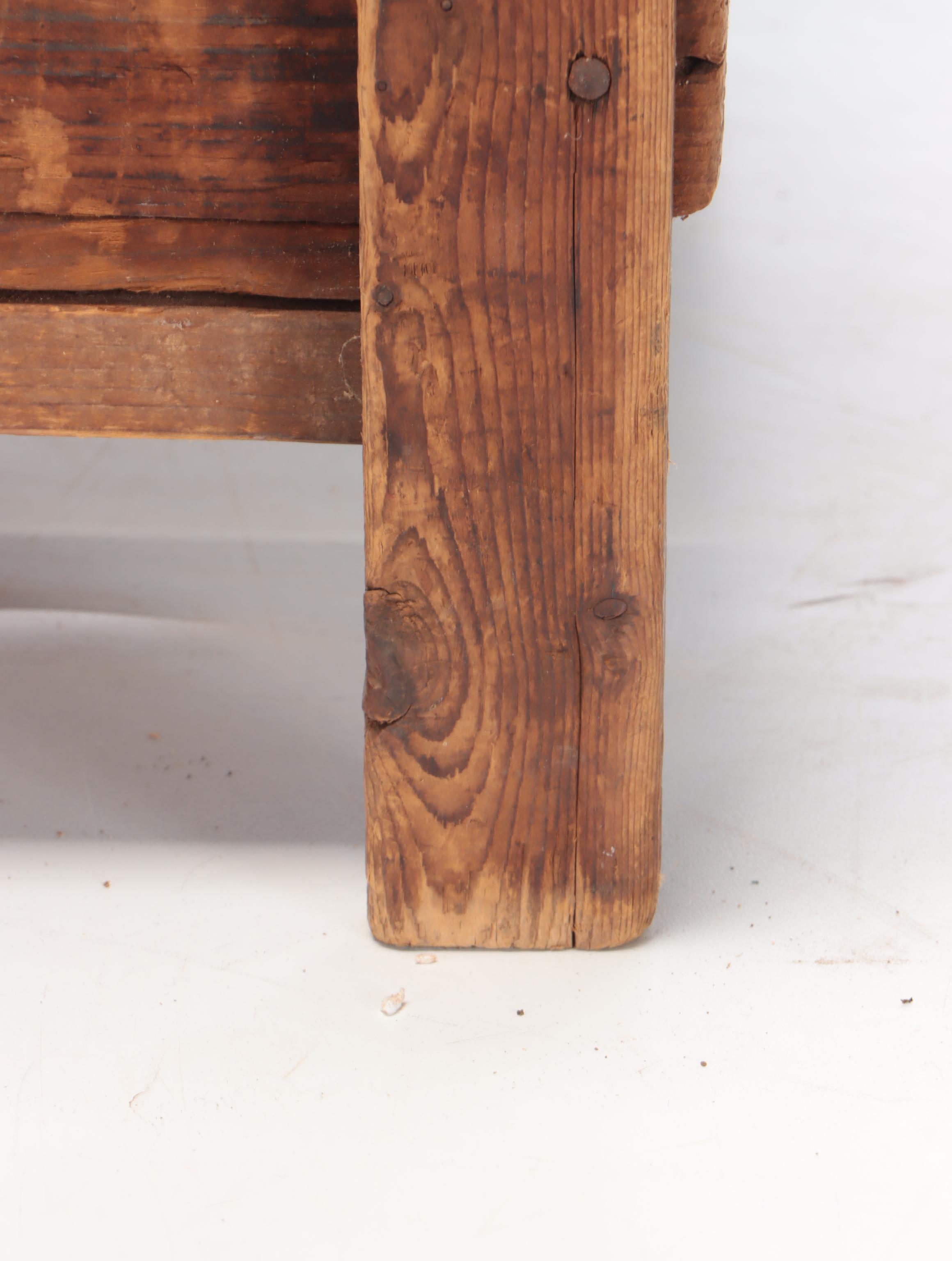 Hand-Crafted Pine Crate With Legs