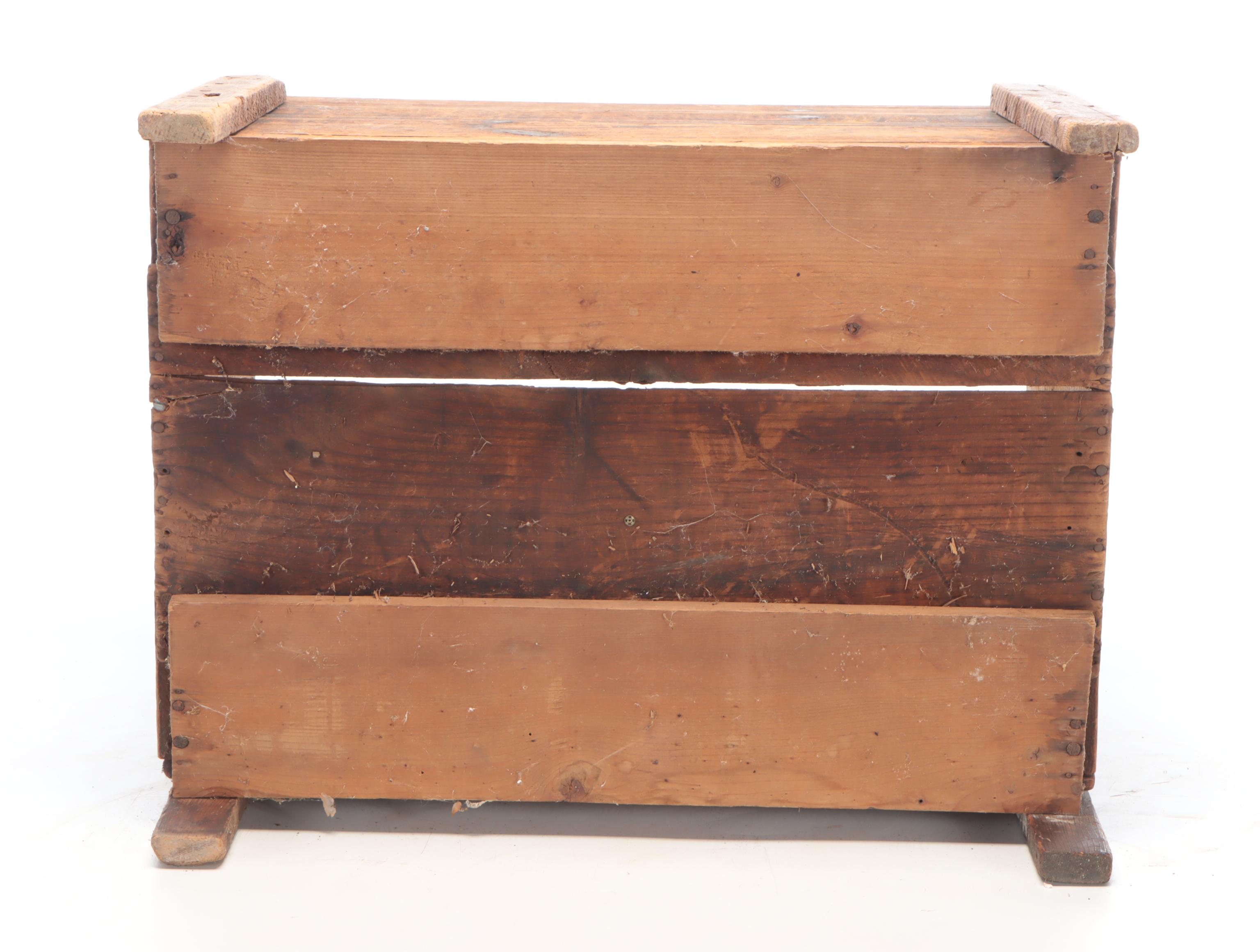 Hand-Crafted Pine Crate With Legs