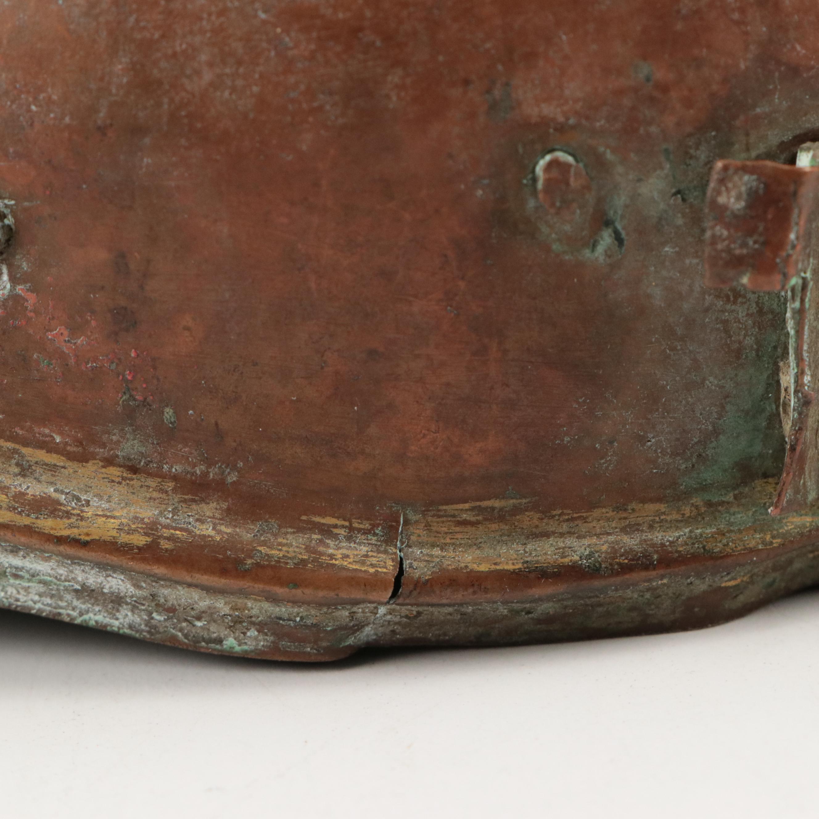 Nepalese Copper Priest's Ritual Helmet, Antique